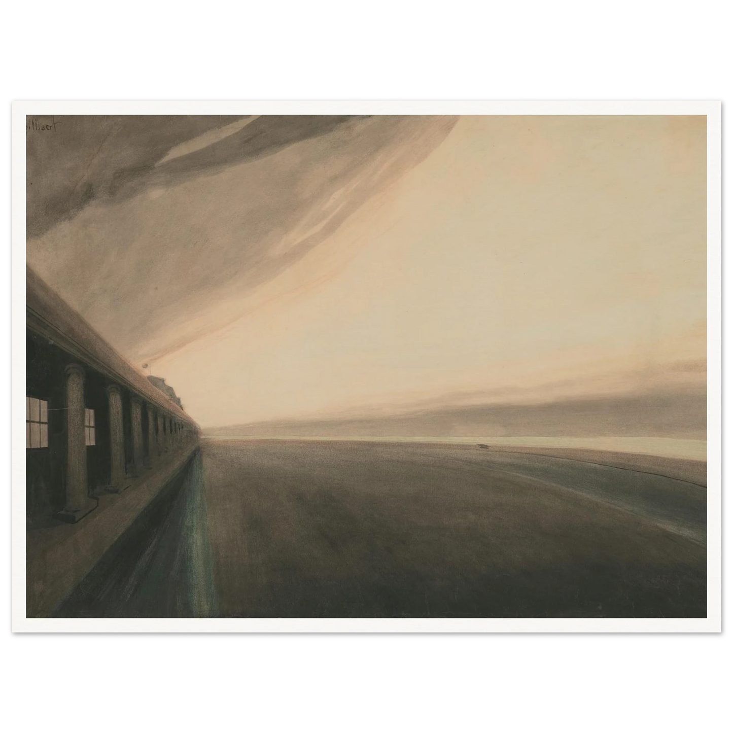 Galeries royales d’Ostende et plage, après l’orage (1907) Art Print | Leon Spilliaert-Quipham Collections