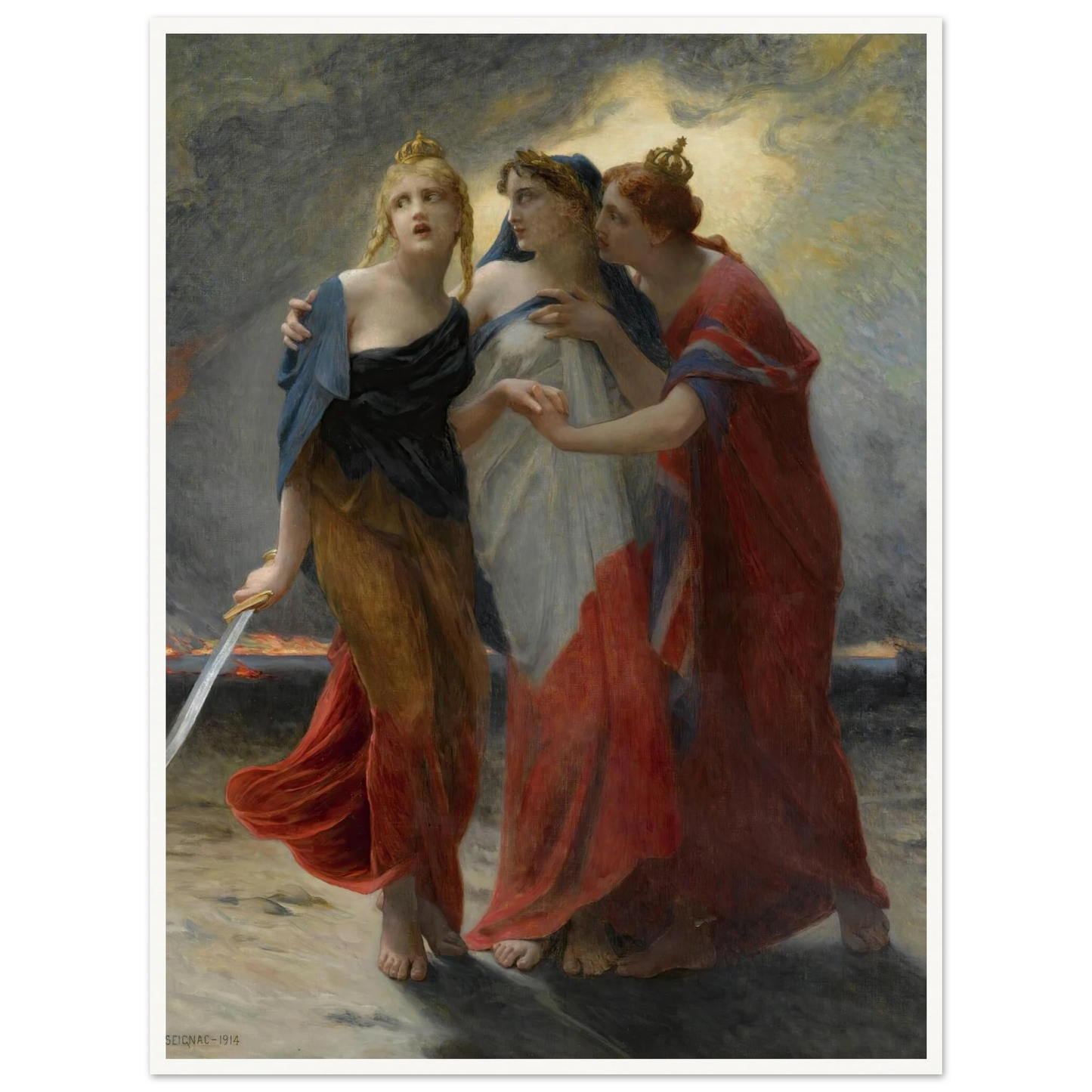 La Belgique, La France Et L’angleterre Devant L’invasion Allemande (1914) Art Print | Guillaume Seignac-Quipham Collections