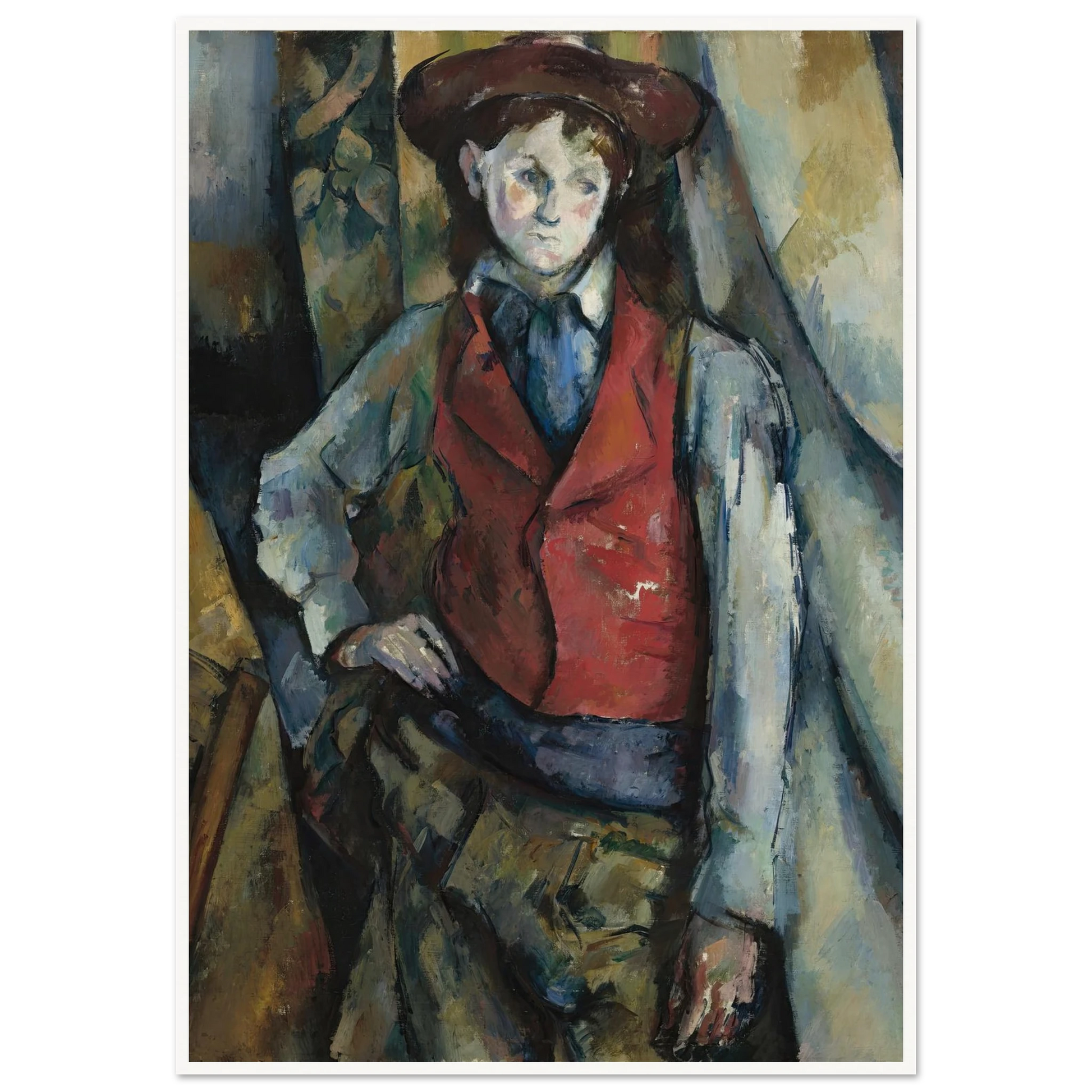Boy in a Red Waistcoat (1888-1890) Art Print | Paul Cezanne-Quipham Collections