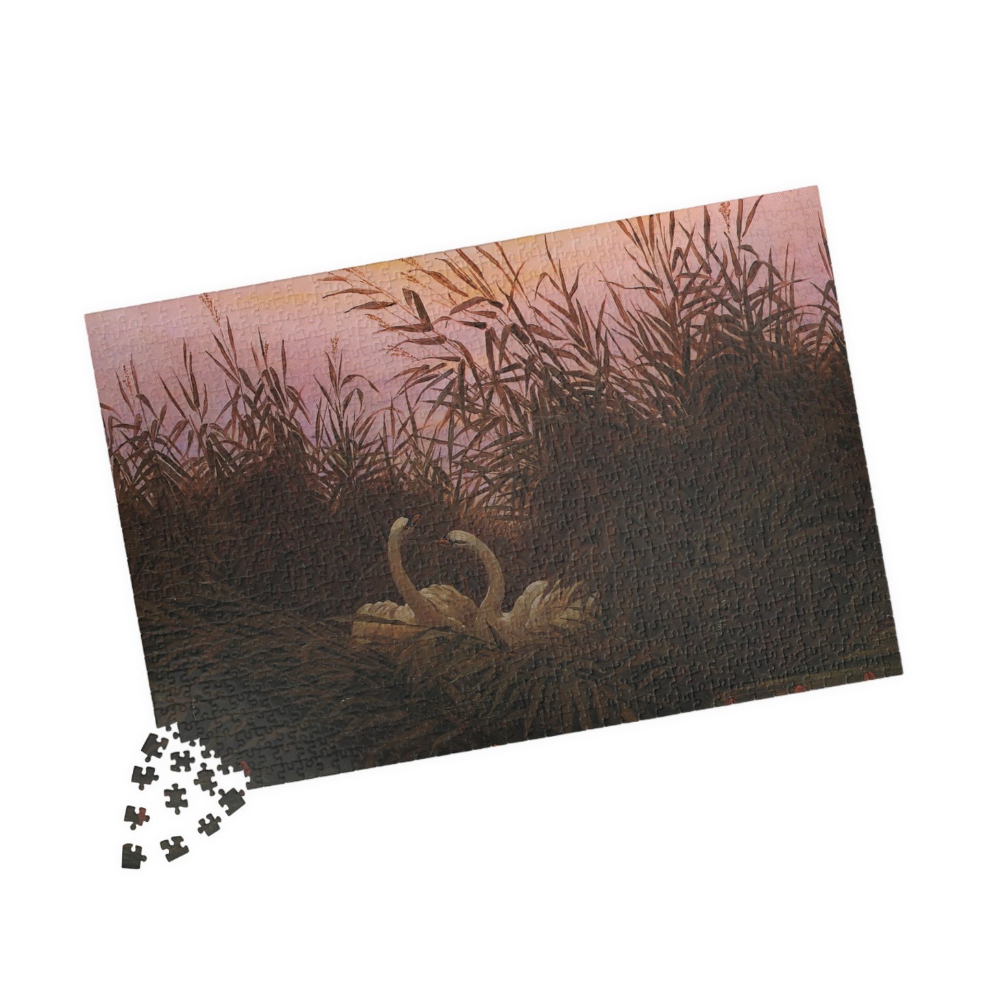 Schwane im Schilf beim ersten Morgenrot Puzzle | Caspar David Friedrich-Quipham Collections