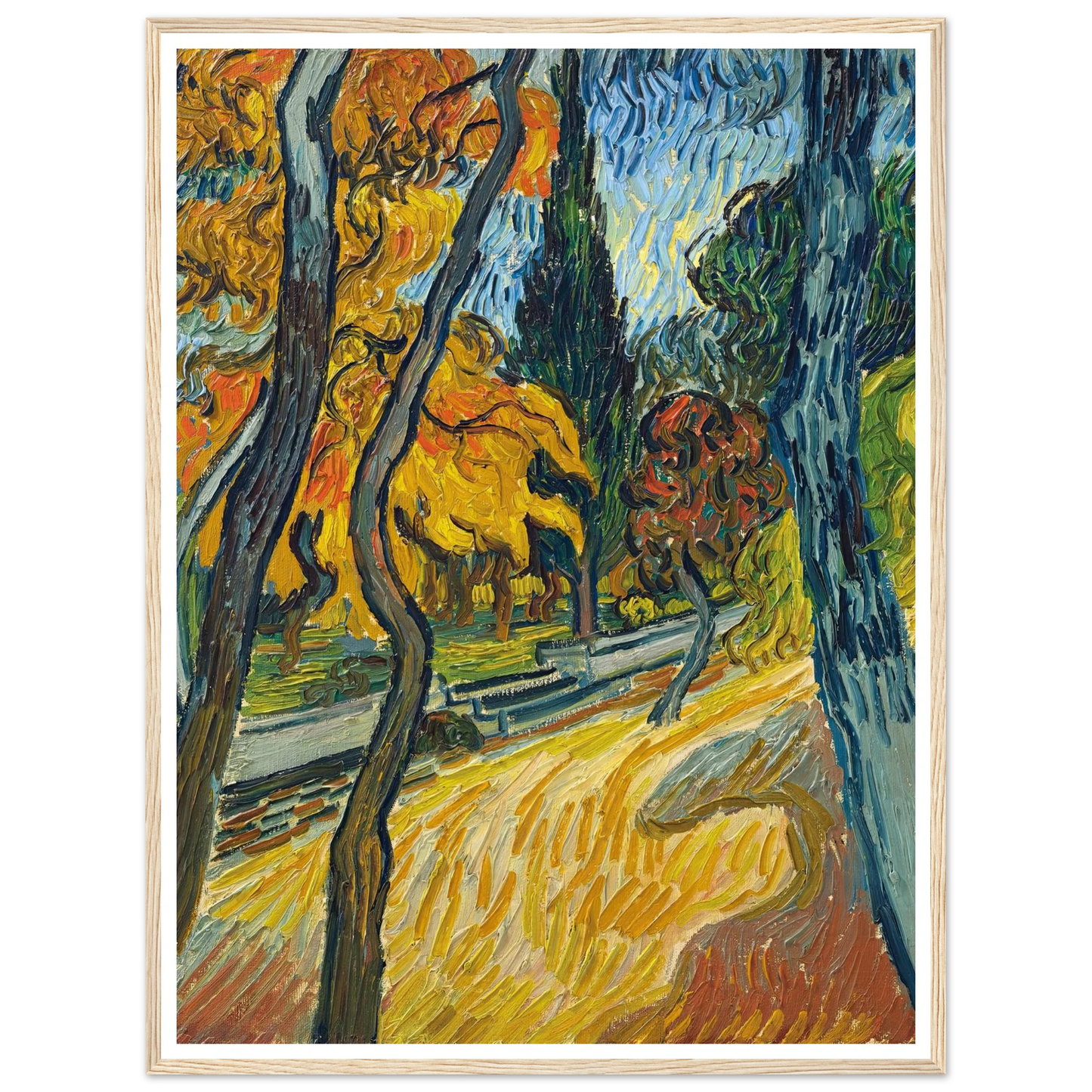 Arbres dans le jardin de l’asile (1889) Art Print | Vincent van Gogh-Quipham Collections