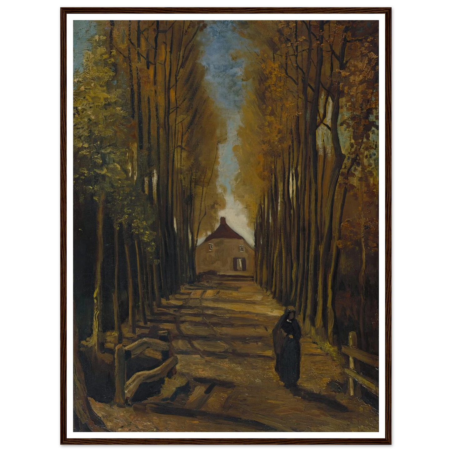 Avenue of Poplars in Autumn (1884) Art Print | Vincent van Gogh-Quipham Collections