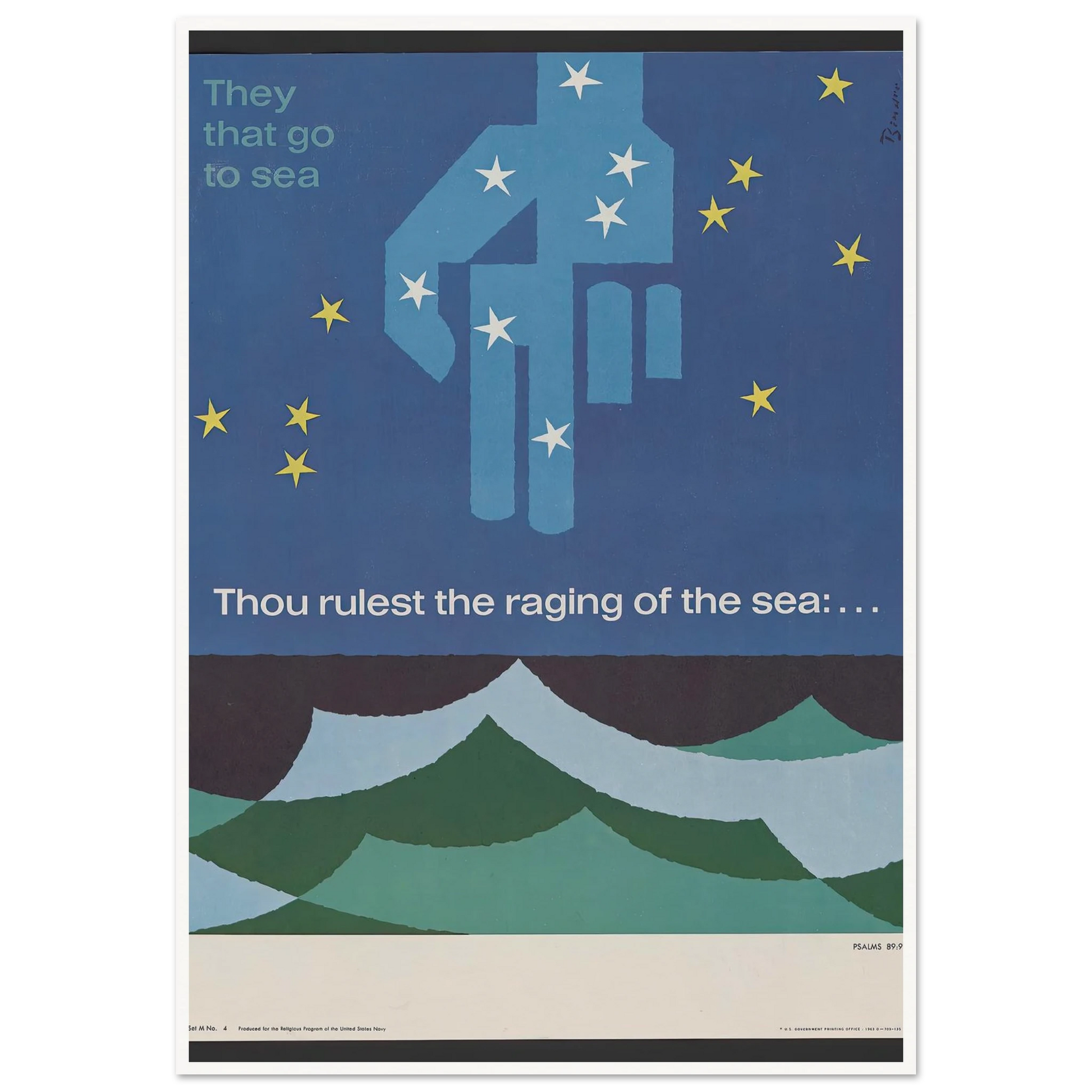 Thou rulest the raging of the sea … Psalms 89_9 (1963) Art Print | Joseph Binder-Quipham Collections