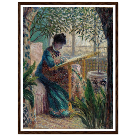 Madame Monet Embroidering (Camille au métier) (1875) Art Print | Claude Monet-Quipham Collections