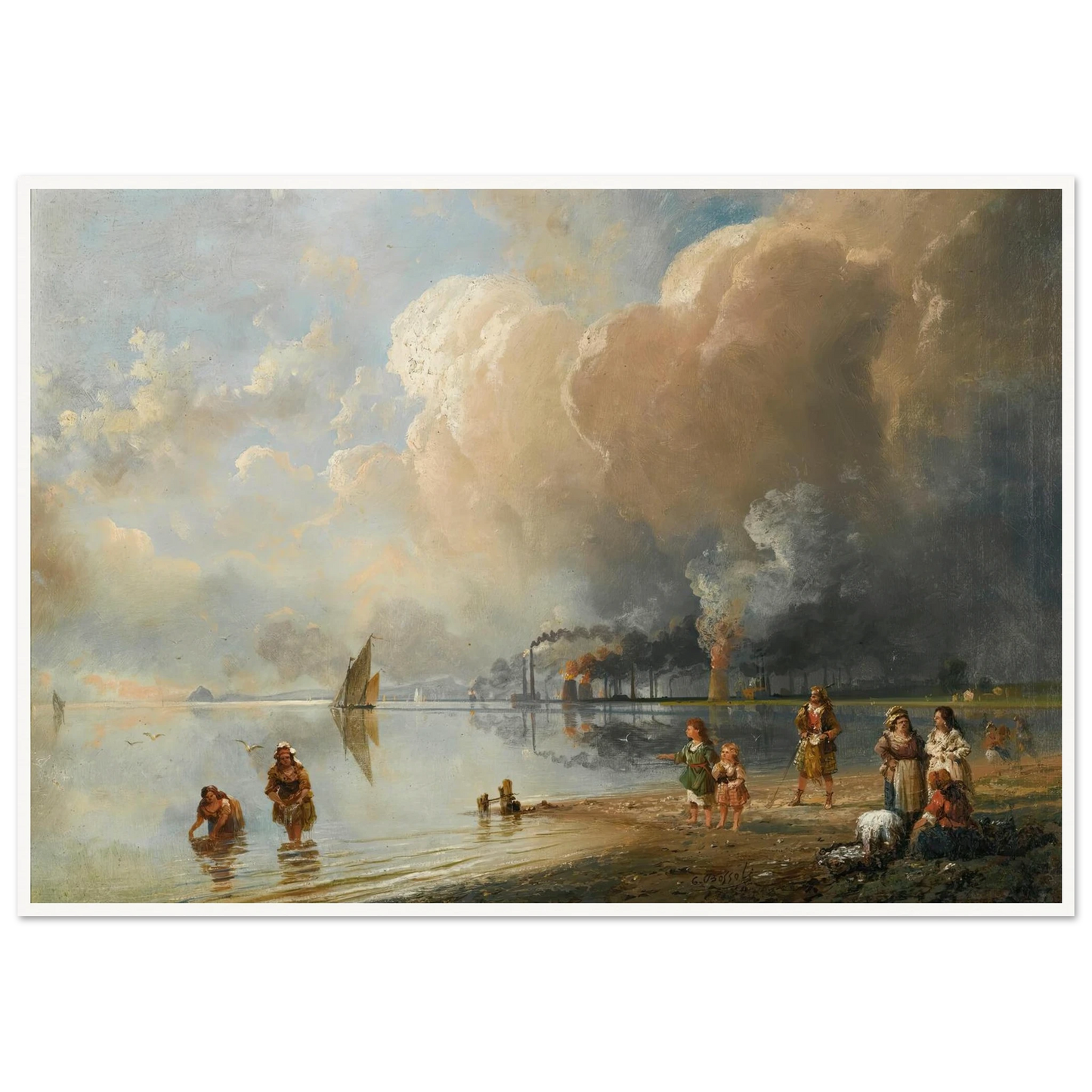 On the banks of the forth, Edinburgh Art Print | Carlo Bossoli-Quipham Collections