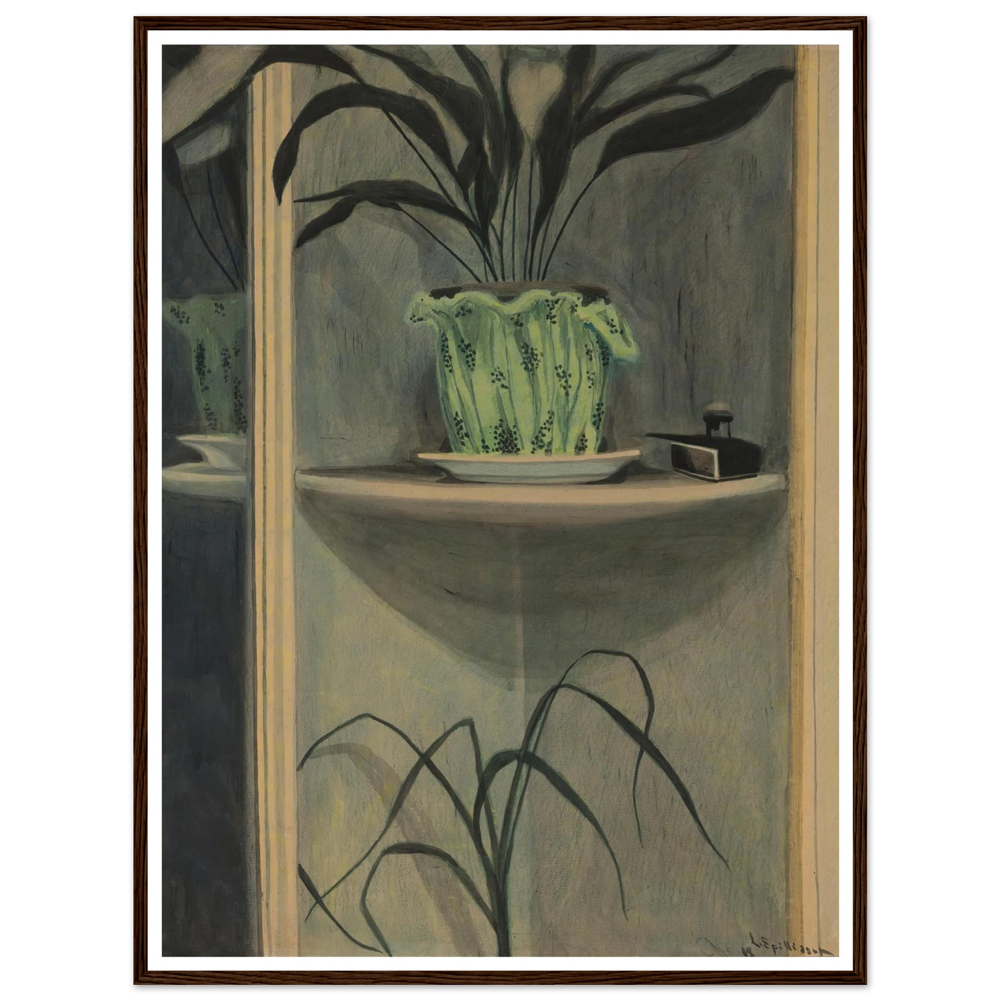 Planten, inktpot en spiegel (1908) Art Print | Leon Spilliaert-Quipham Collections