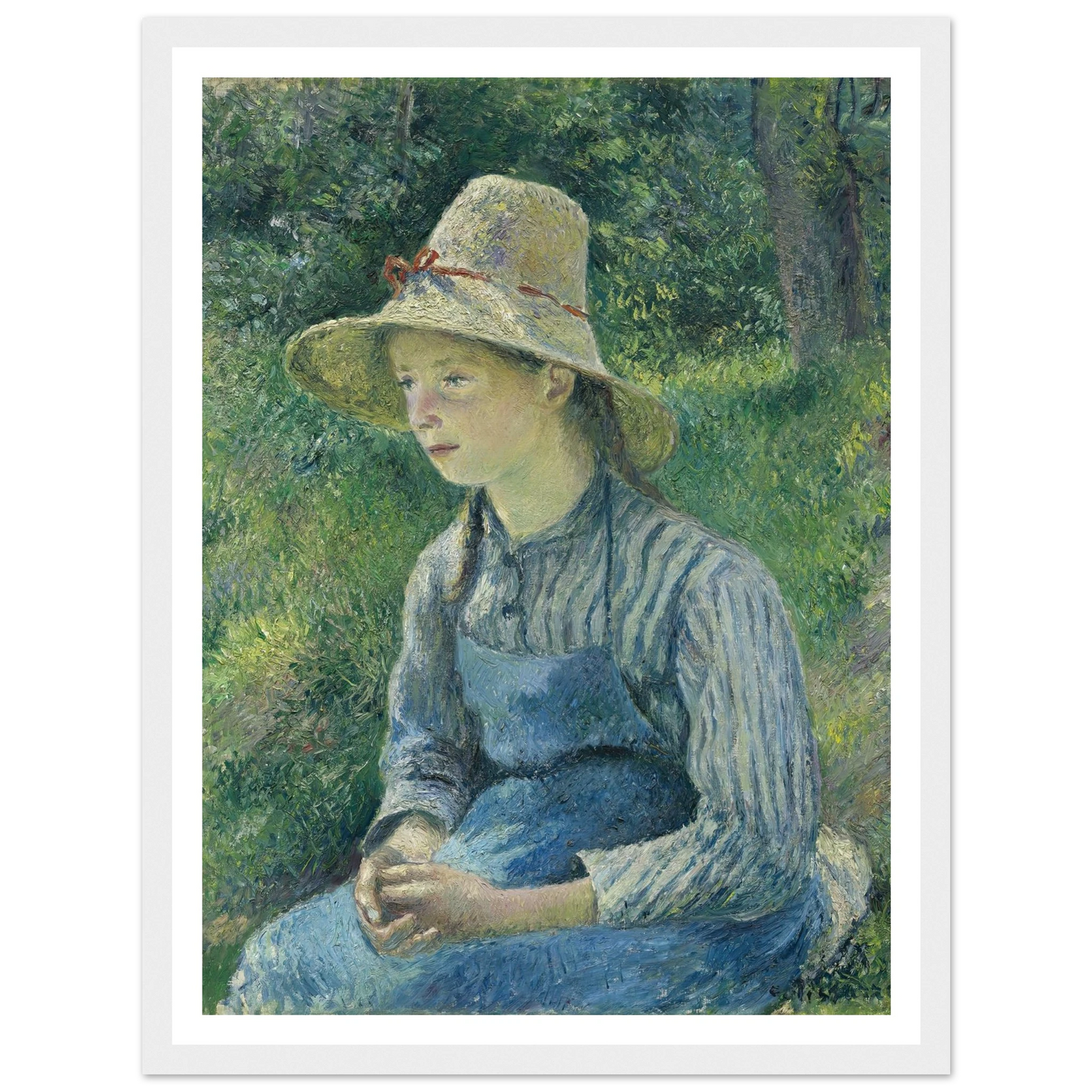 Peasant Girl with a Straw Hat (1881) Art Print | Camille Pissarro-Quipham Collections