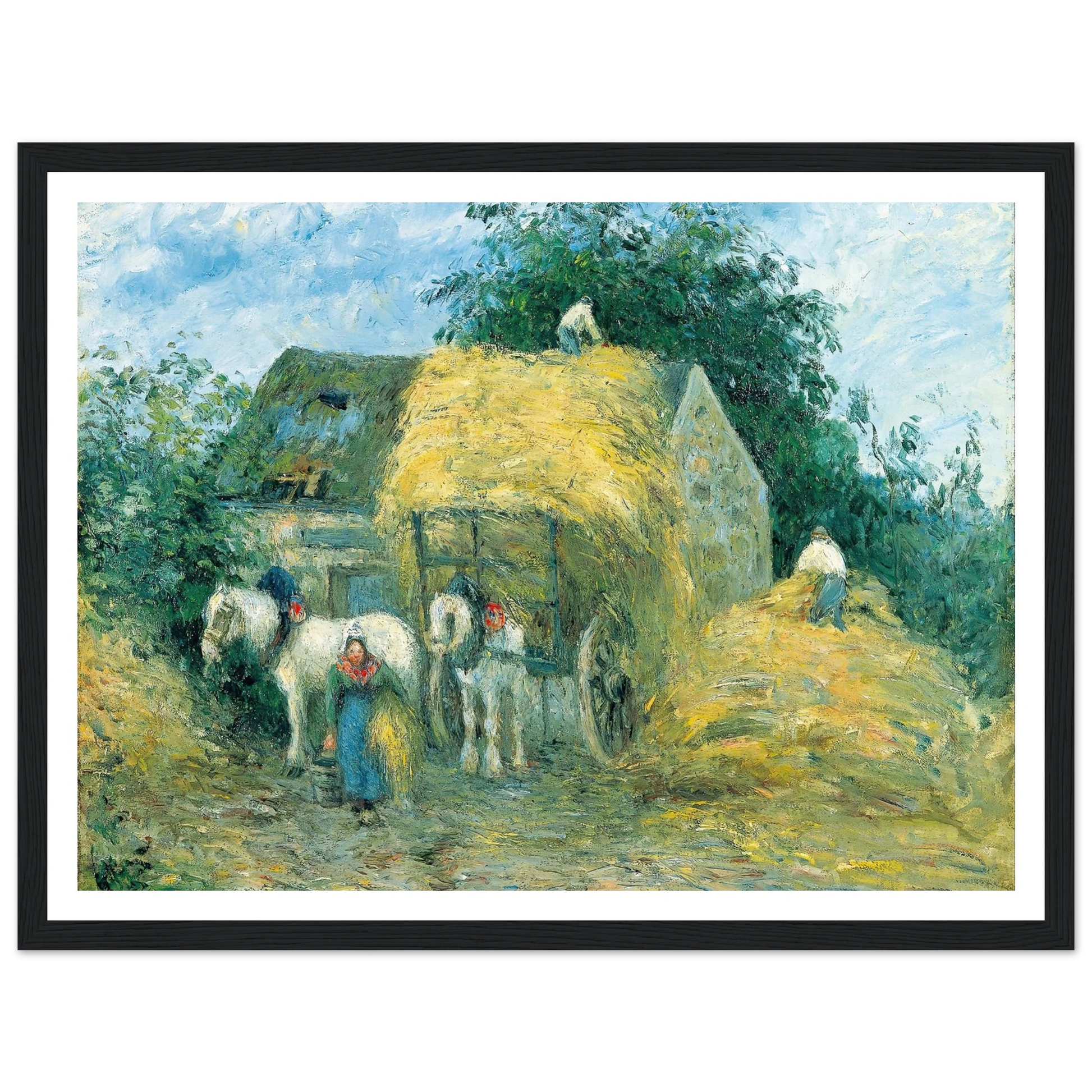 The Hay Cart, Montfoucault (1879) Art Print | Camille Pissarro-Quipham Collections