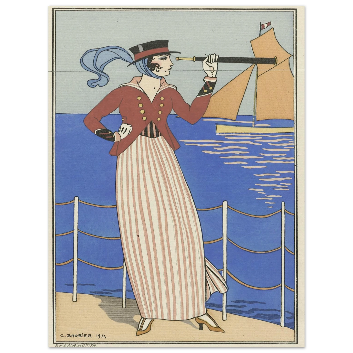 Costume de Yacht (1914) Art Print | George Barbier-Quipham Collections