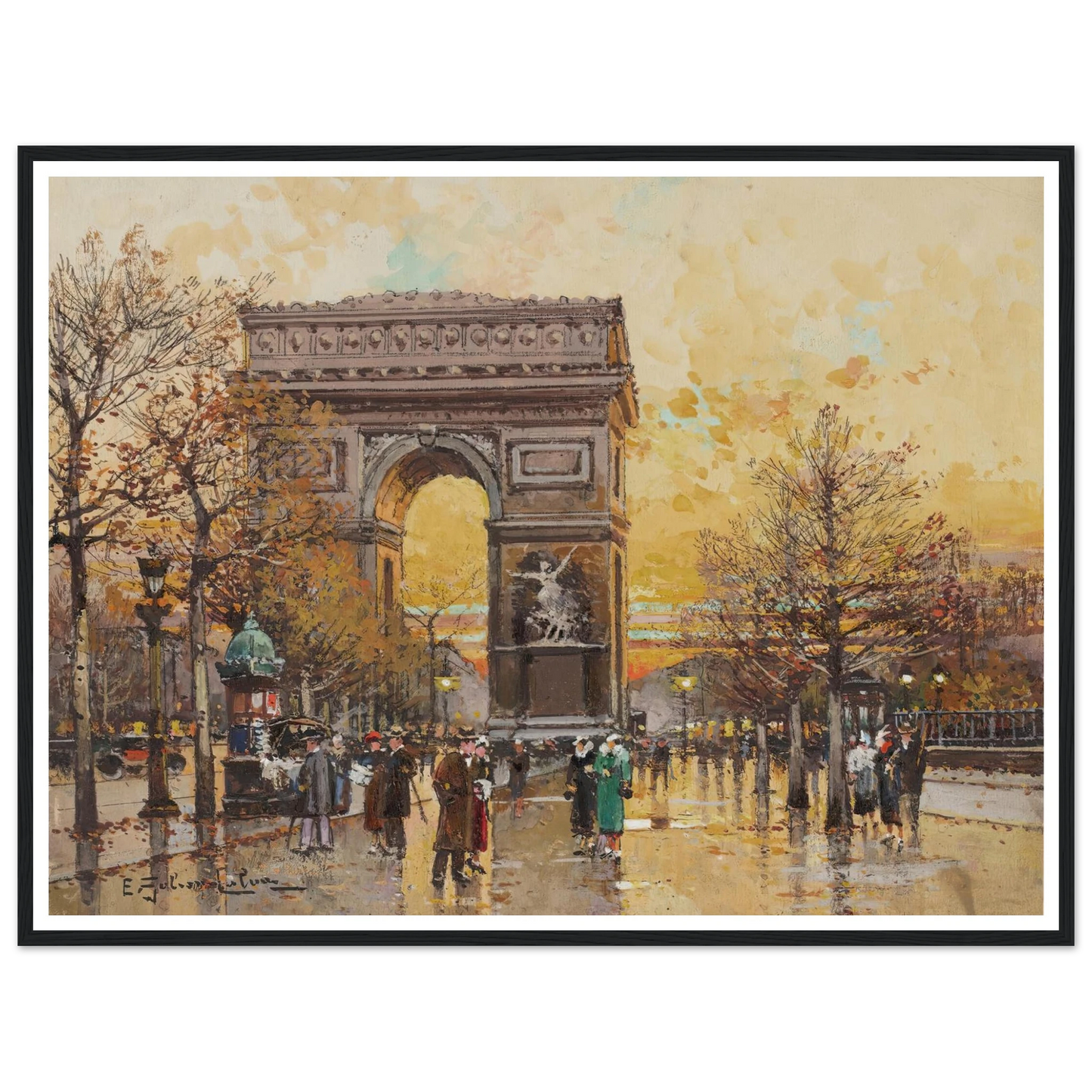 Arc de Triomphe in the Fall Art Print | Eugene Galien Laloue-Quipham Collections