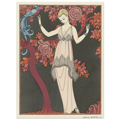 L’Arbre de science _Robe du soir de Doeuillet (1914) Art Print | George Barbier-Quipham Collections
