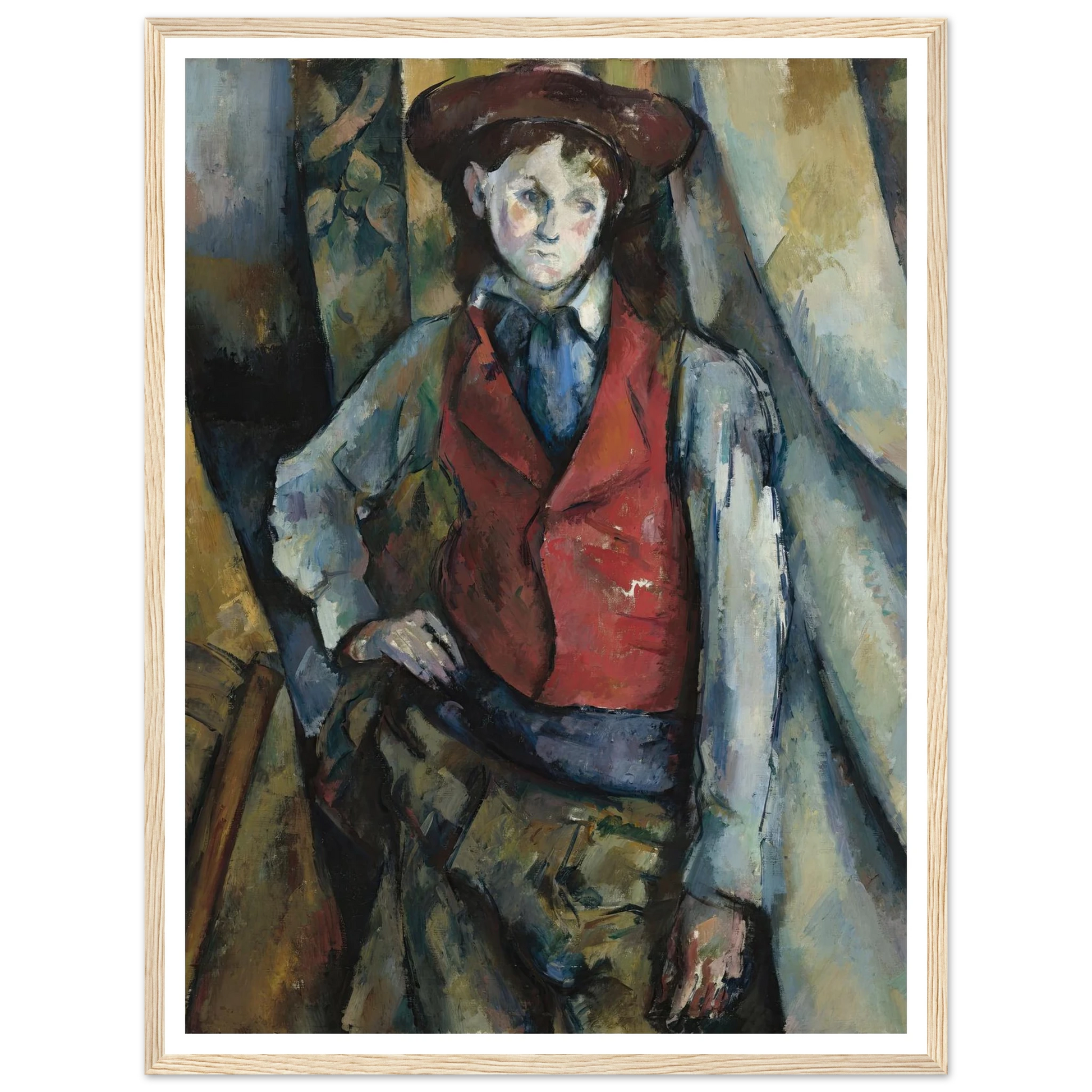 Boy in a Red Waistcoat (1888-1890) Art Print | Paul Cezanne-Quipham Collections
