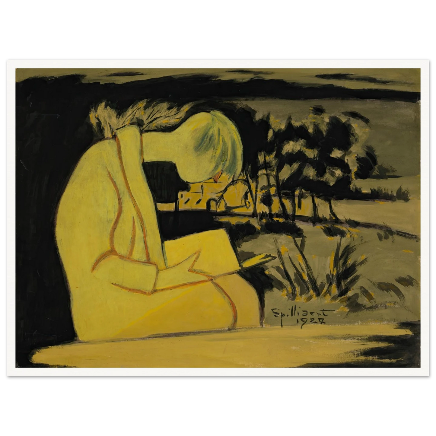 Jeune fille en jaune, lisant (1927) Art Print | Leon Spilliaert-Quipham Collections