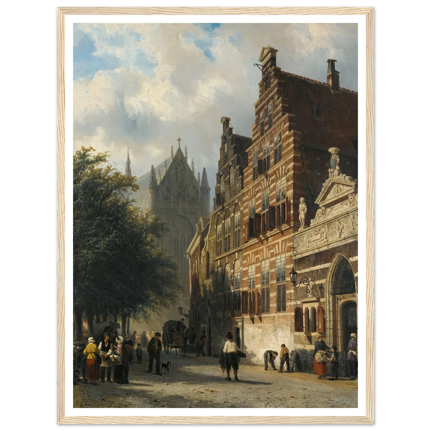 The Kerkgracht In Leiden (1857) Art Print | Cornelis Springer-Quipham Collections