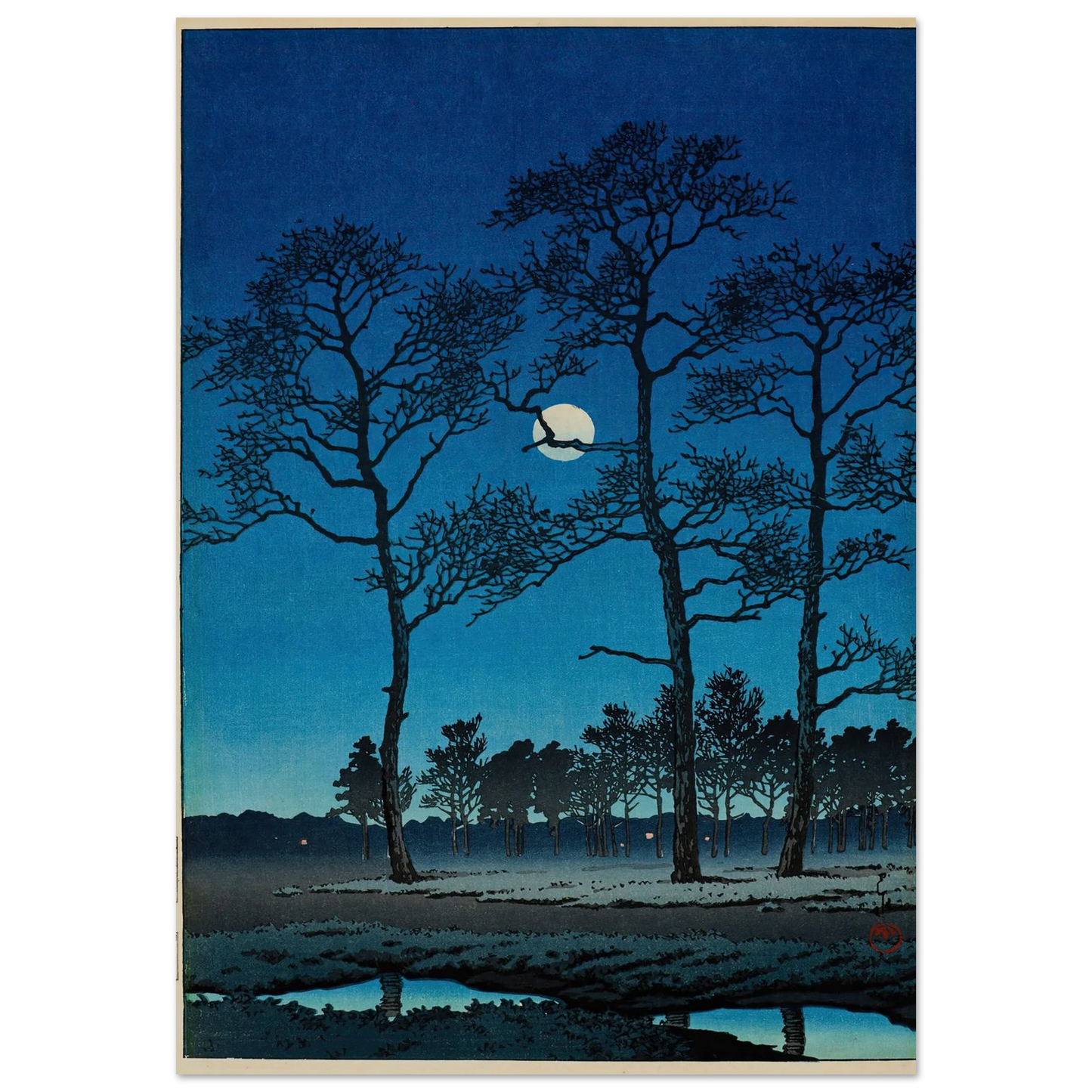 Fuyu no tsuki (Toyamagahara) (Winter moon at Toyamagahara) (1931) Art Print | Kawase Hasui-Quipham Collections