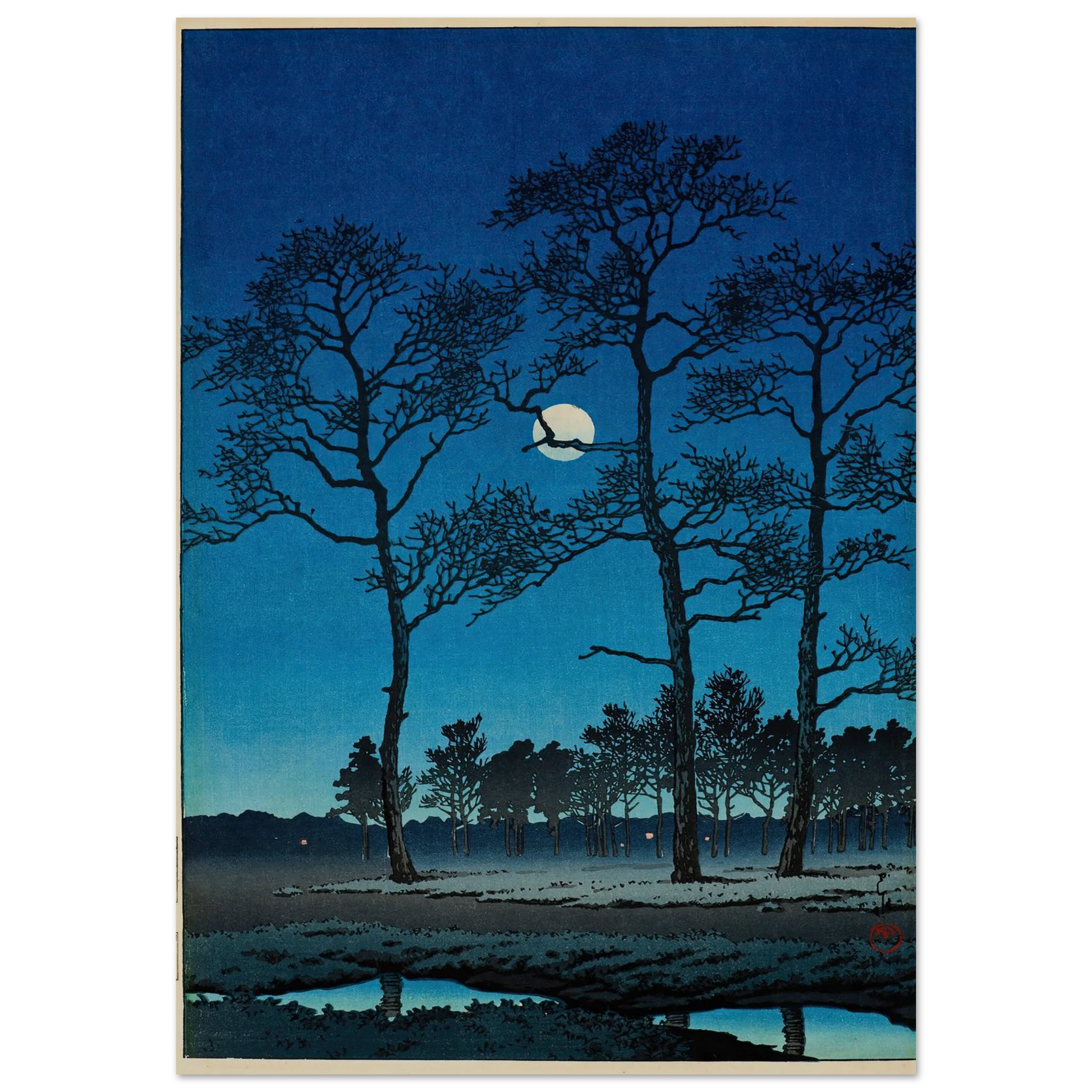 Fuyu no tsuki (Toyamagahara) (Winter moon at Toyamagahara) (1931) Art Print | Kawase Hasui-Quipham Collections