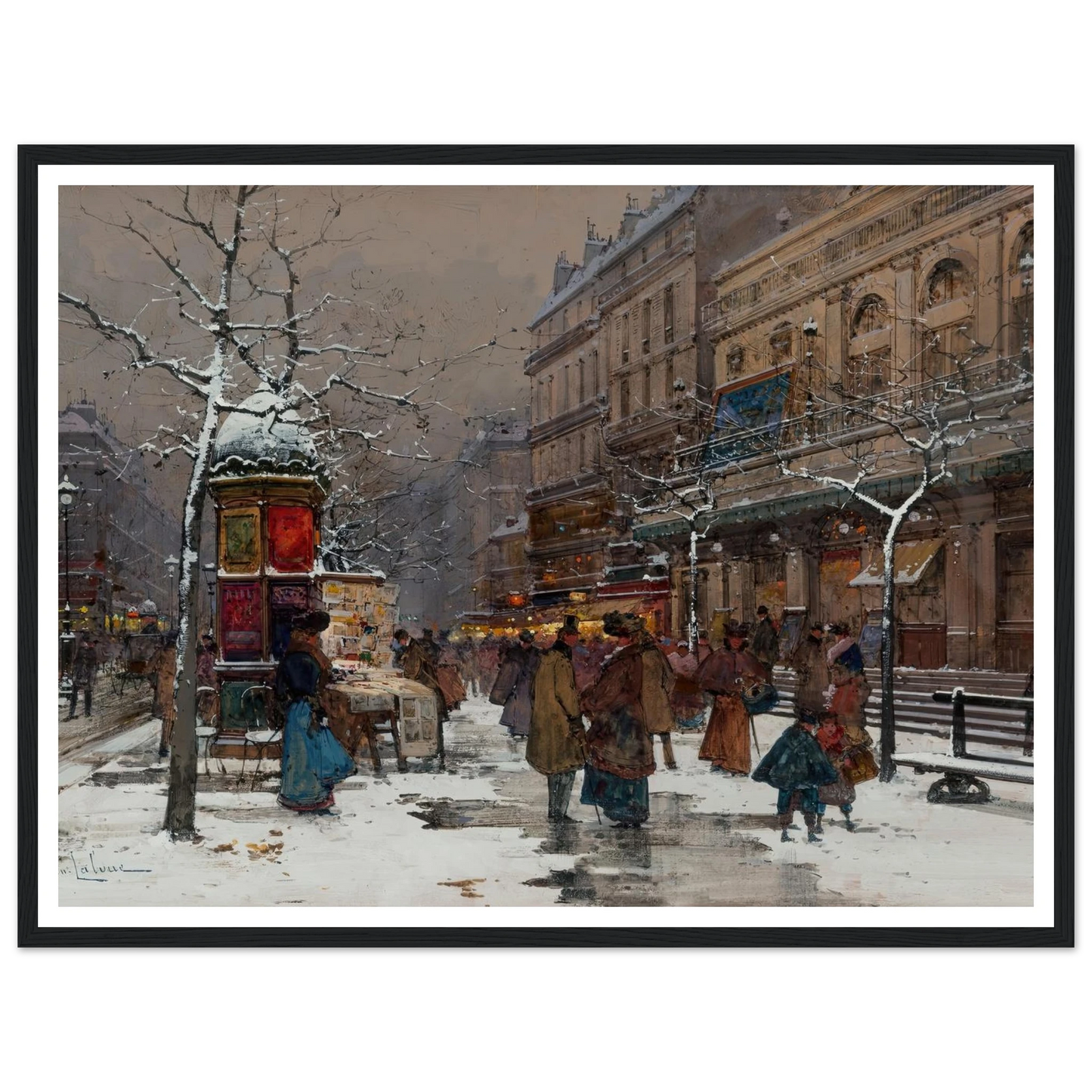 Paris, boulevard en hiver Art Print | Eugene Galien Laloue-Quipham Collections