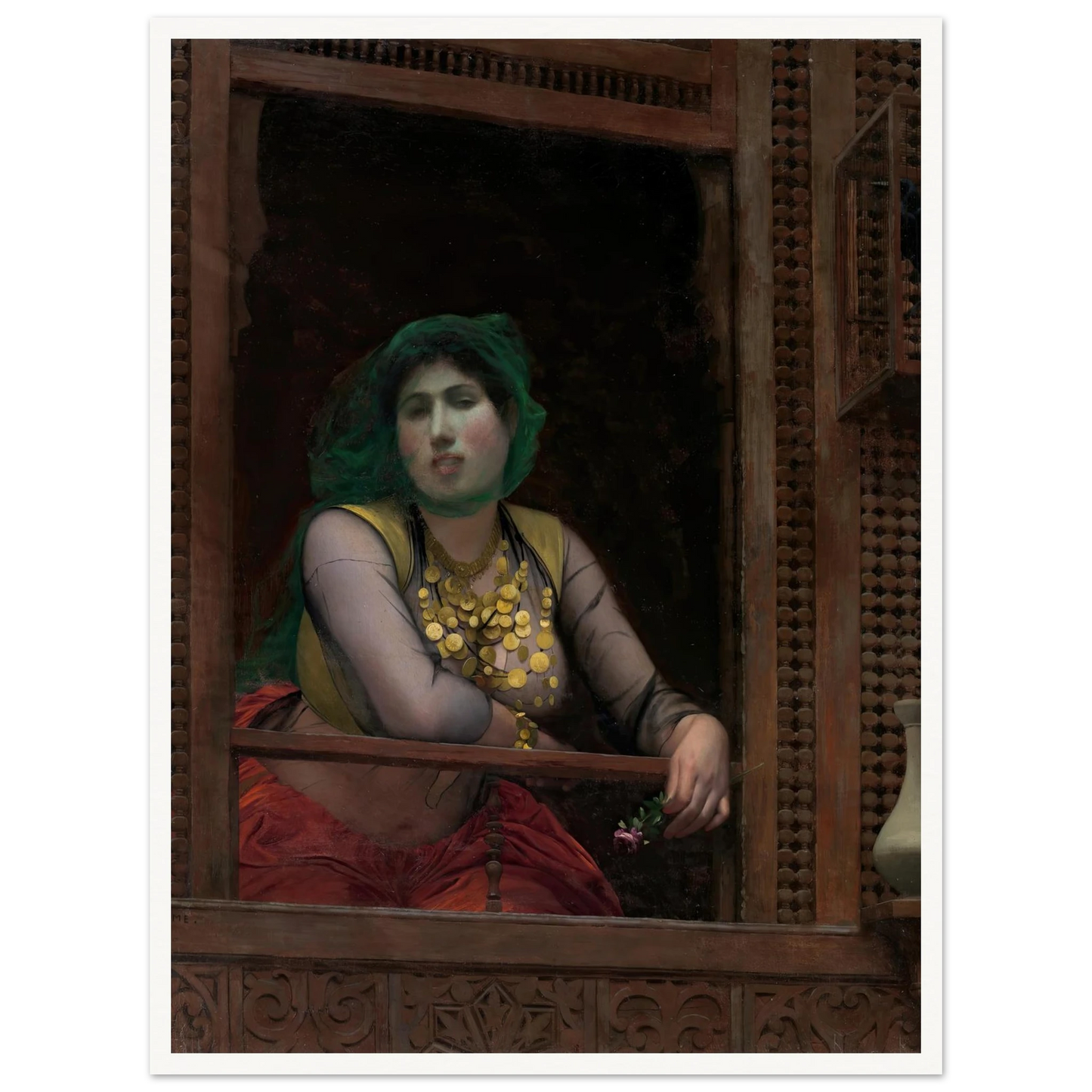 Woman at a Balcony (1887–88) Art Print | Jean Leon Gerome-Quipham Collections
