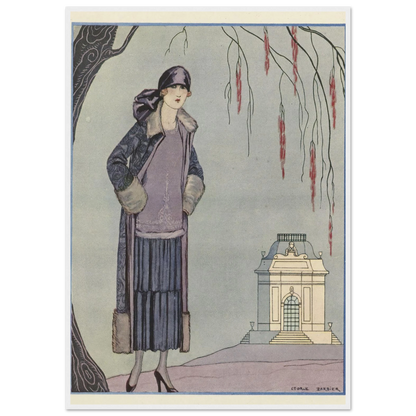 Le Belvédère ; Robe-Manteau, de Worth (1924) Art Print | George Barbier-Quipham Collections
