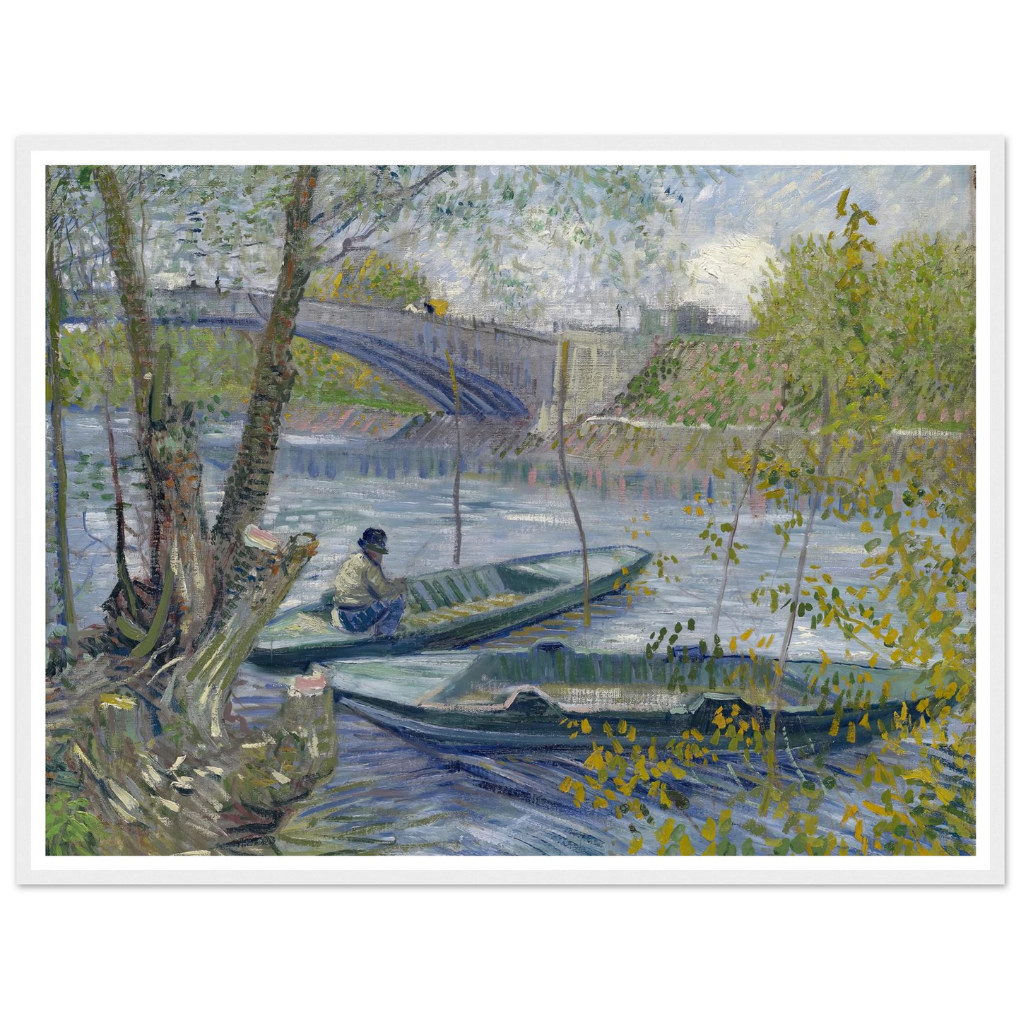 Fishing in Spring, the Pont de Clichy (Asnières) (1887) Art Print | Vincent van Gogh-Quipham Collections
