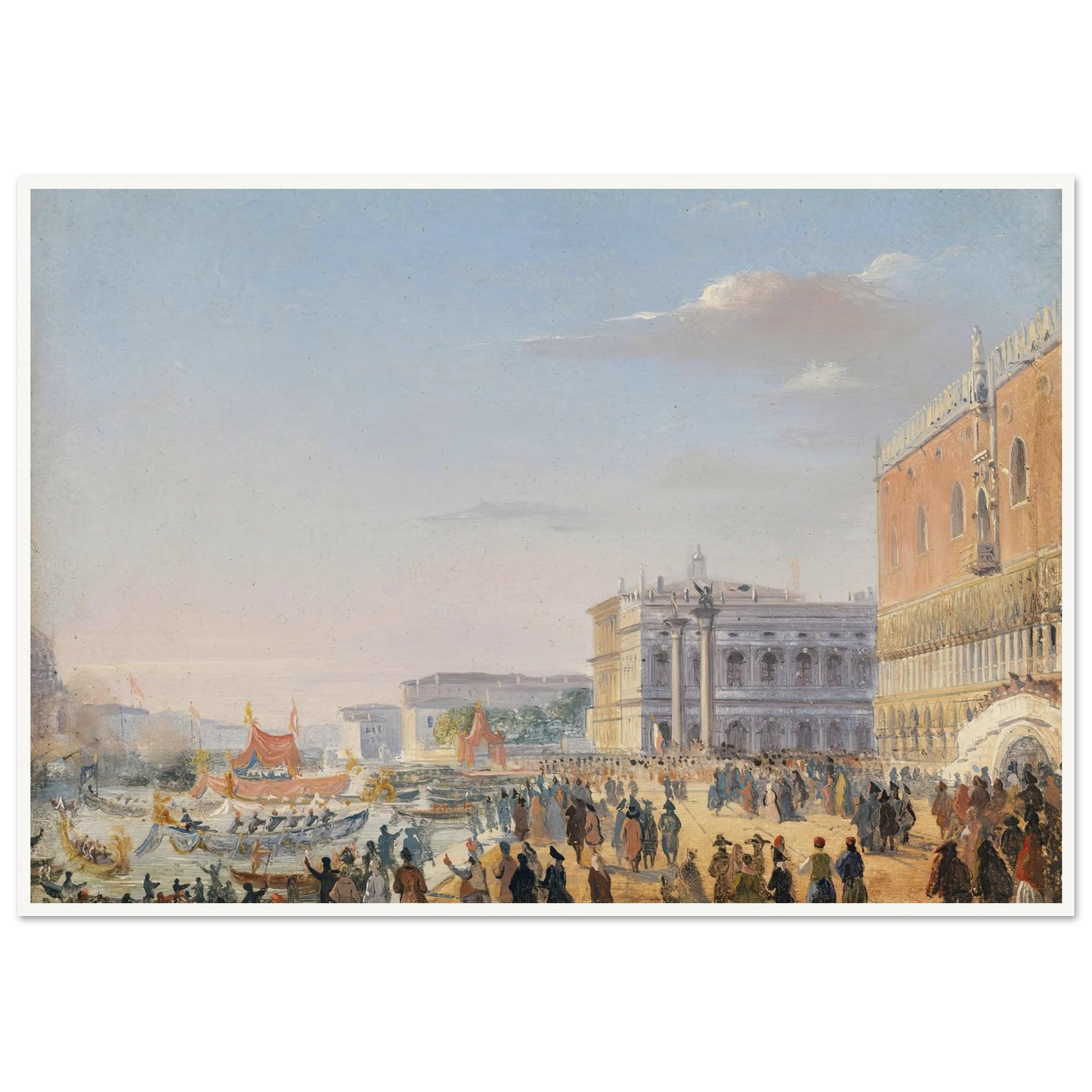 Ankunft Franz Joseph und Elisabeth in Venedig Art Print | Ippolito Caffi-Quipham Collections
