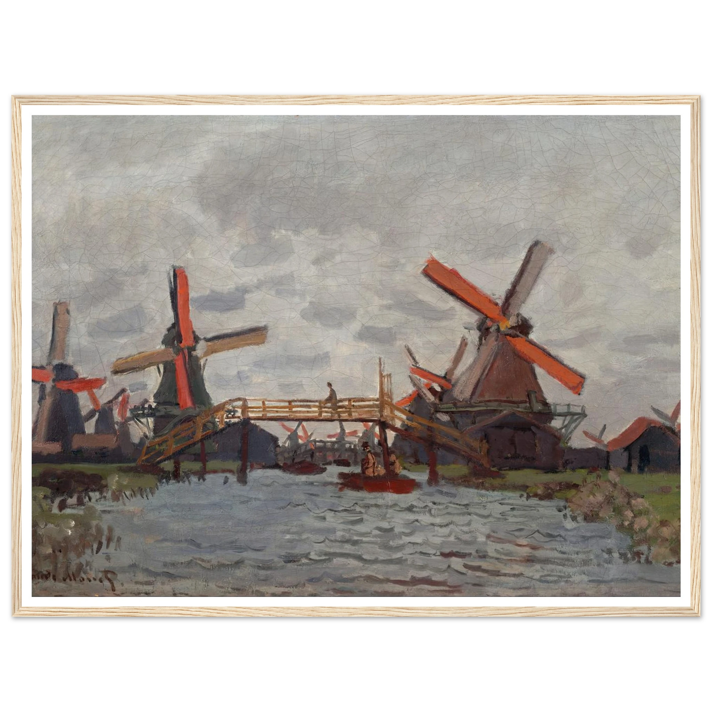 Mills at Westzijderveld near Zaandam (1871) Art Print | Claude Monet-Quipham Collections