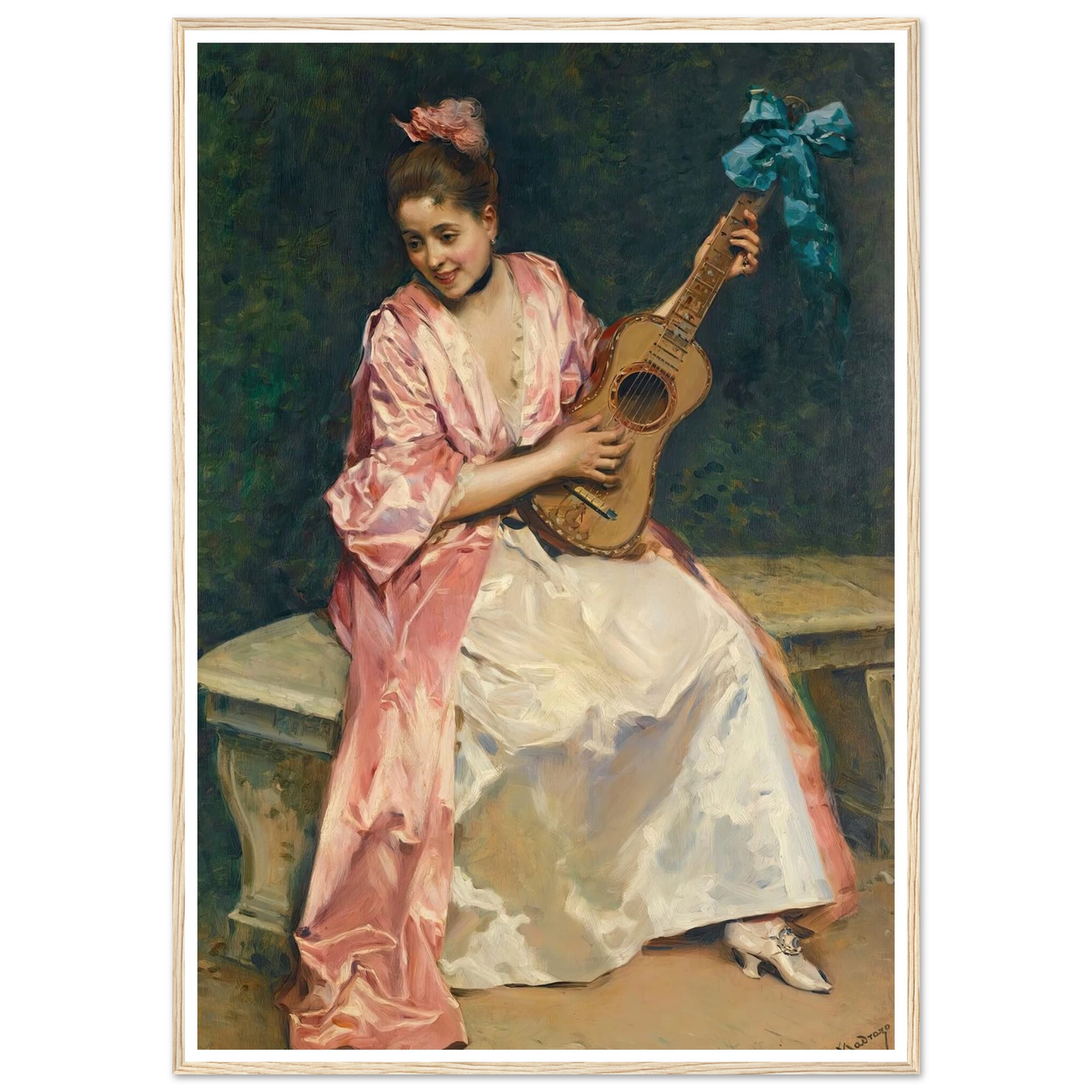 Aline with guitar Art Print | Raimundo de Madrazo y Garreta-Quipham Collections