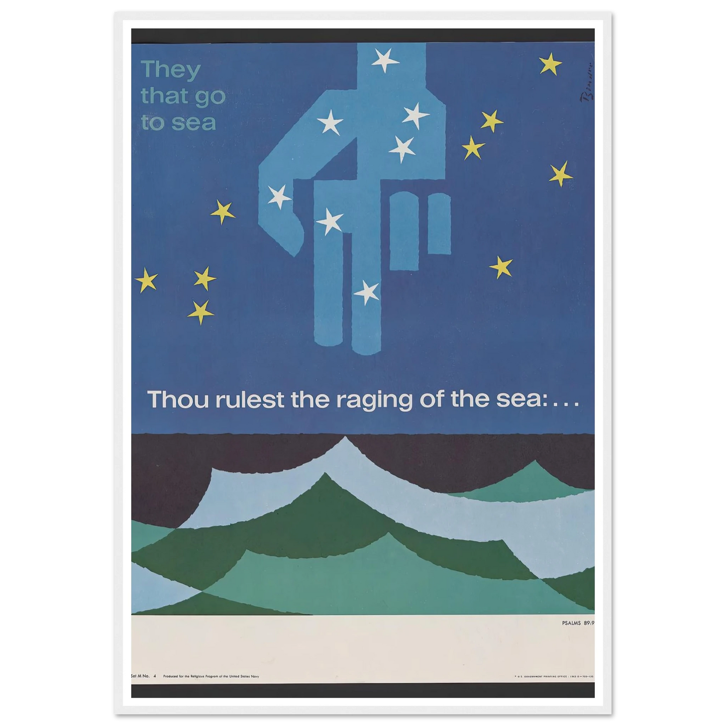 Thou rulest the raging of the sea … Psalms 89_9 (1963) Art Print | Joseph Binder-Quipham Collections