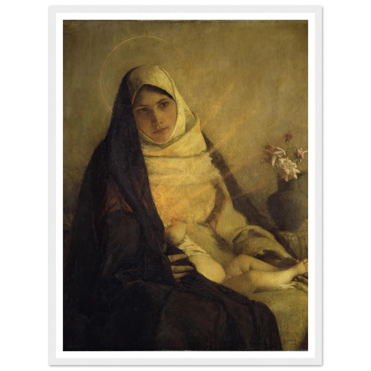 Madonna of the Rose (1885) Art Print | Pascal Adolphe Jean Dagnan Bouveret-Quipham Collections