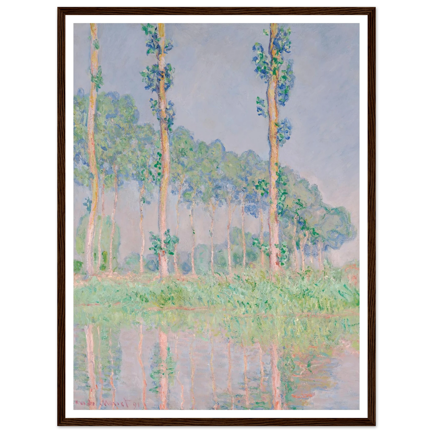 Poplars, Pink Effect (1891) Art Print | Claude Monet-Quipham Collections