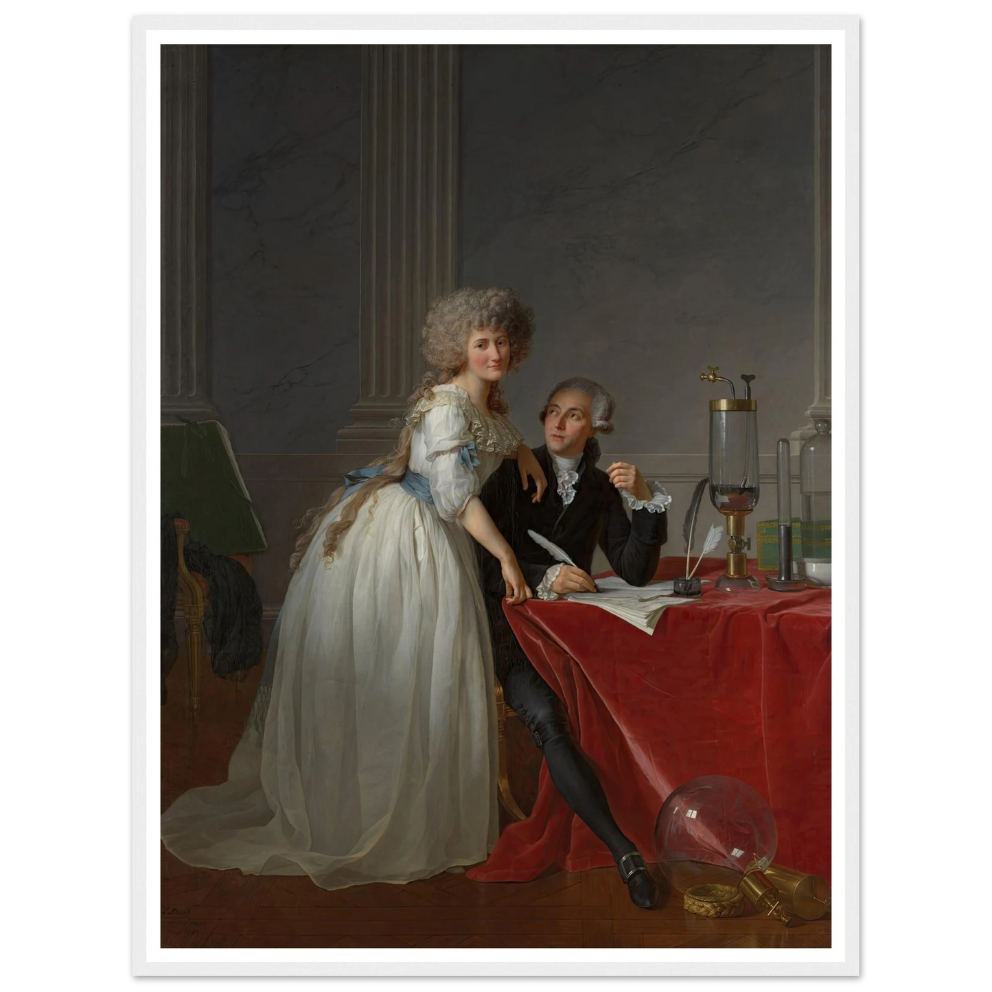 Antoine Laurent Lavoisier (1743–1794) and Marie Anne Lavoisier (Marie Anne Pierrette Paulze, 1758–1836) (1788) Art Print | Jacques Louis David-Quipham Collections