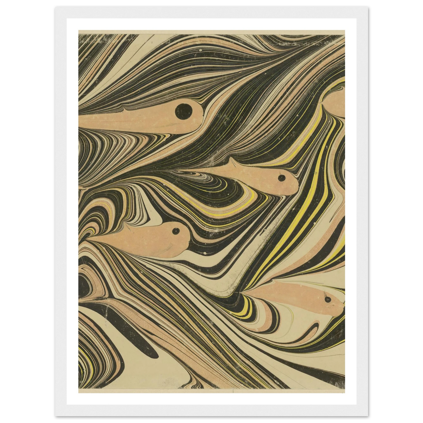 Marmorpapier (mit Fischmotiven) (1903 - 1907) Art Print | Josef Hoffmann-Quipham Collections
