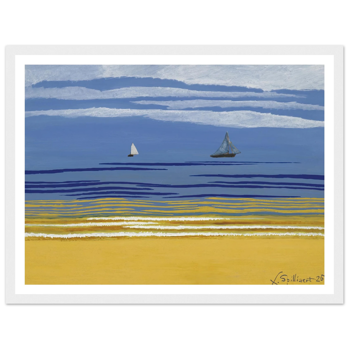 Marine avec bateaux à voiles (1925) Art Print | Leon Spilliaert-Quipham Collections
