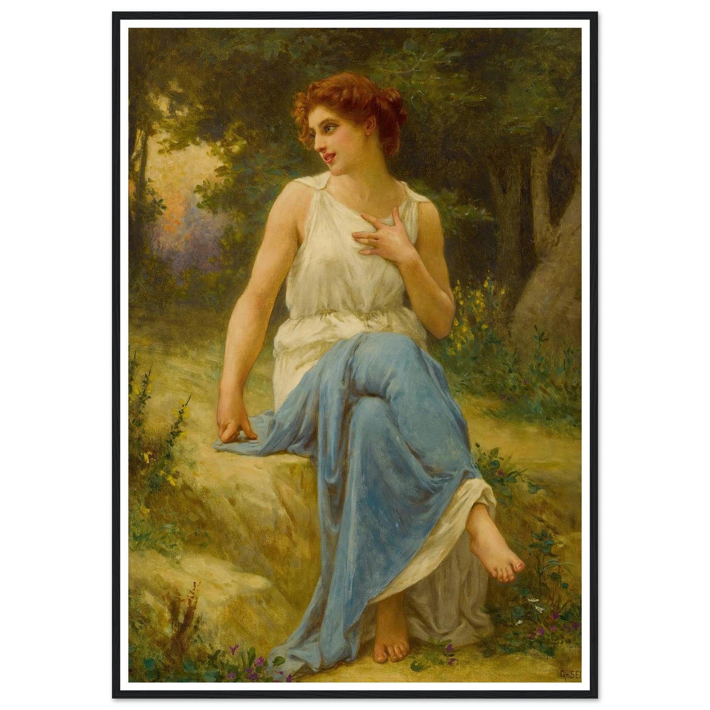 Portrait Of A Seated Woman Art Print | Guillaume Seignac-Quipham Collections