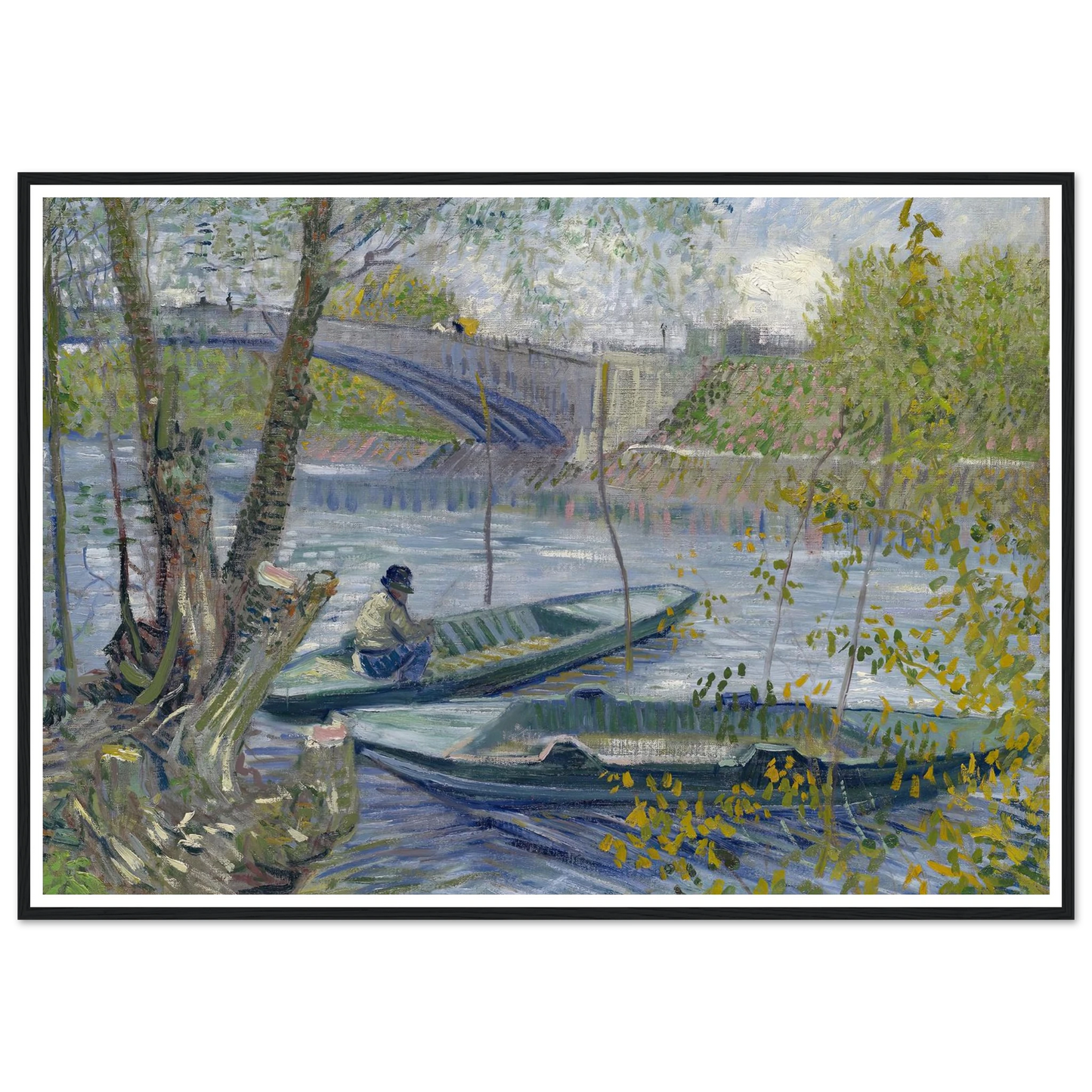 Fishing in Spring, the Pont de Clichy (Asnières) (1887) Art Print | Vincent van Gogh-Quipham Collections