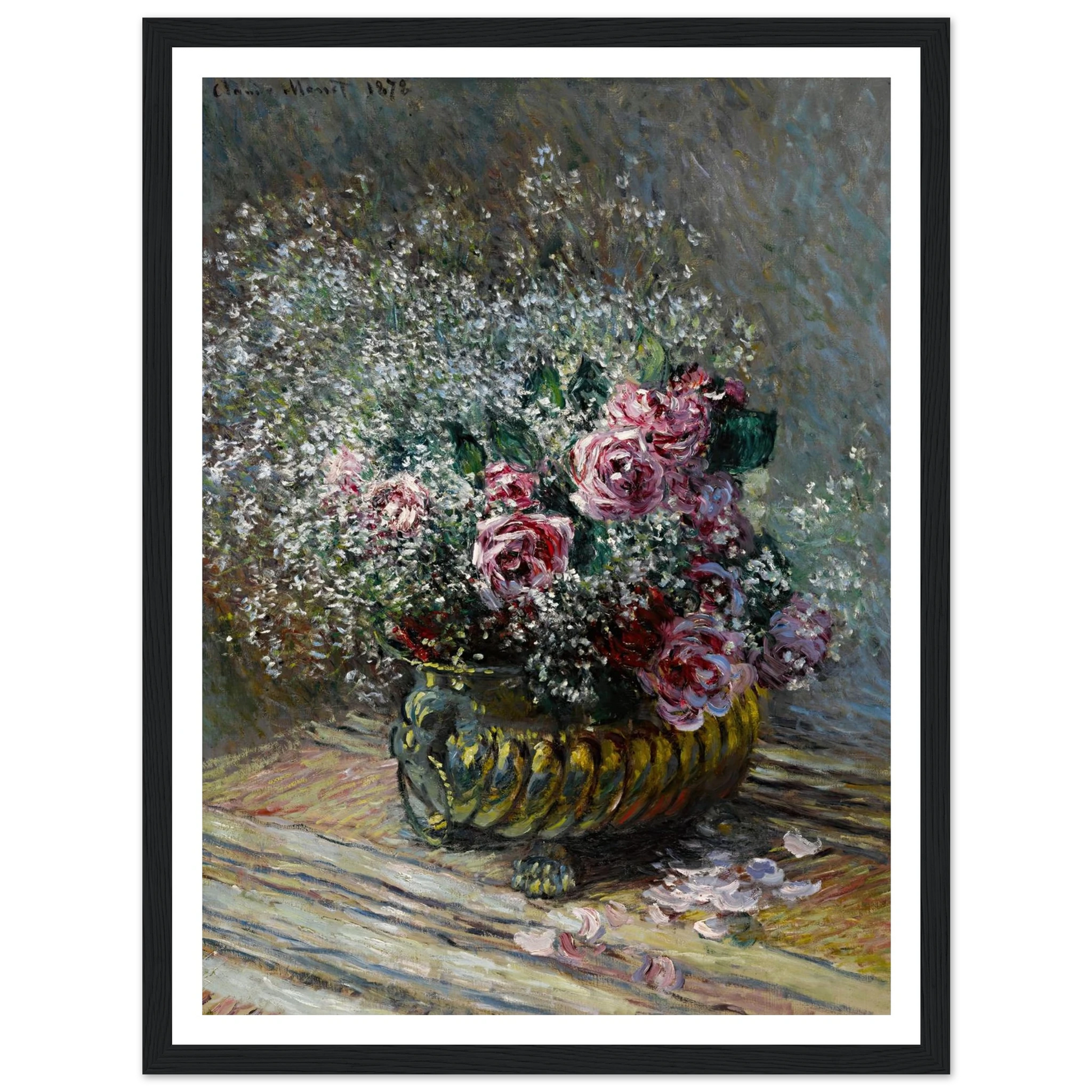 Fleurs dans un pot (Roses et brouillard) (1878) Art Print | Claude Monet-Quipham Collections