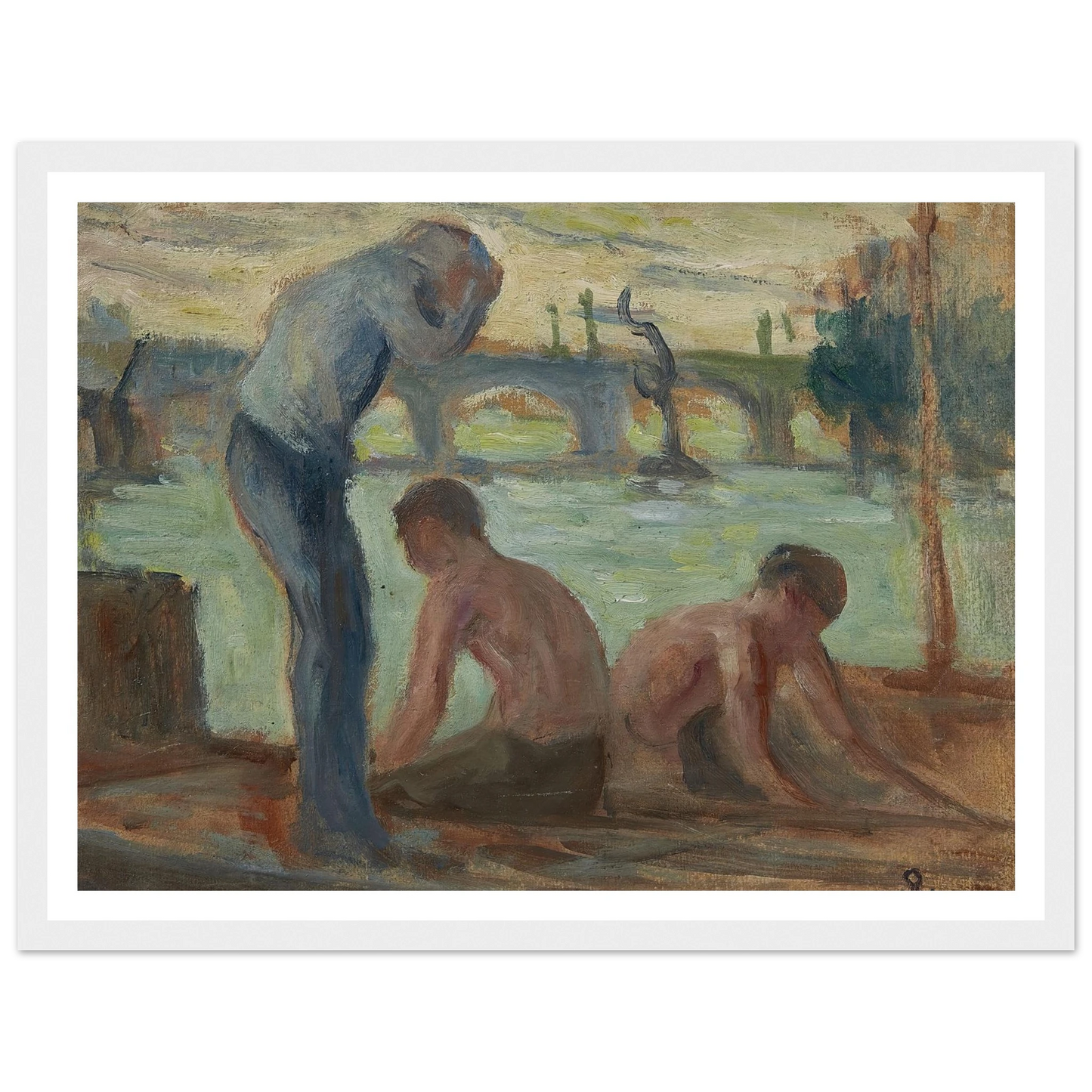 Personnages en bord de Seine Art Print | Maximilien Luce-Quipham Collections