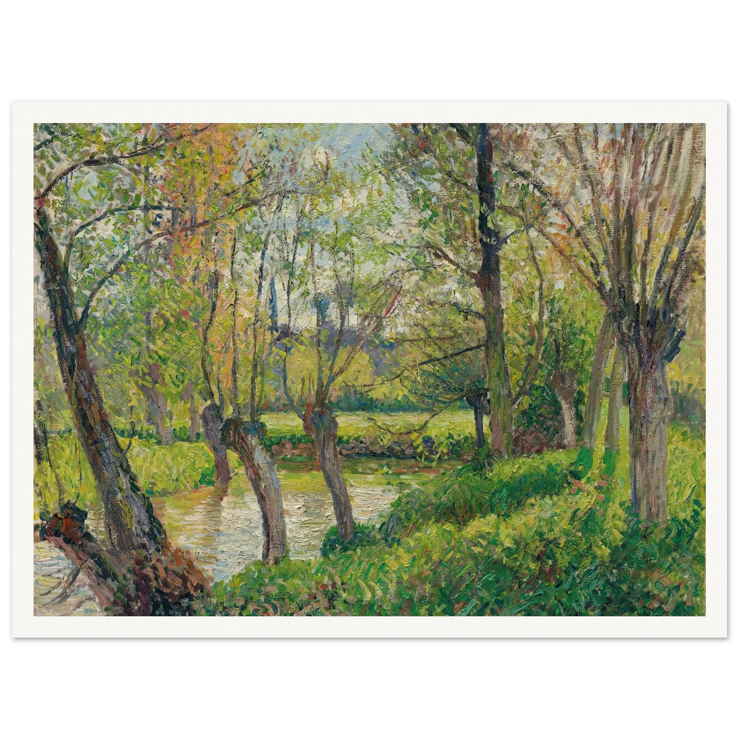 Bords De L’epte À Êragny, Soleil Couchant (1897) Art Print | Camille Pissarro-Quipham Collections