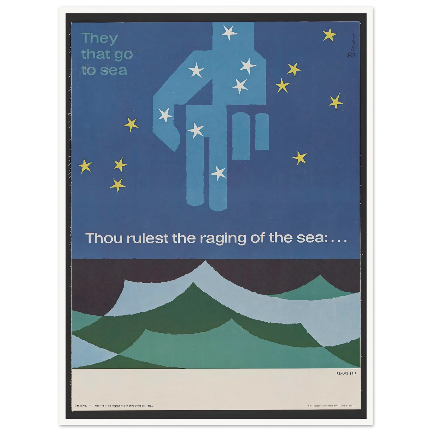 Thou rulest the raging of the sea … Psalms 89_9 (1963) Art Print | Joseph Binder-Quipham Collections
