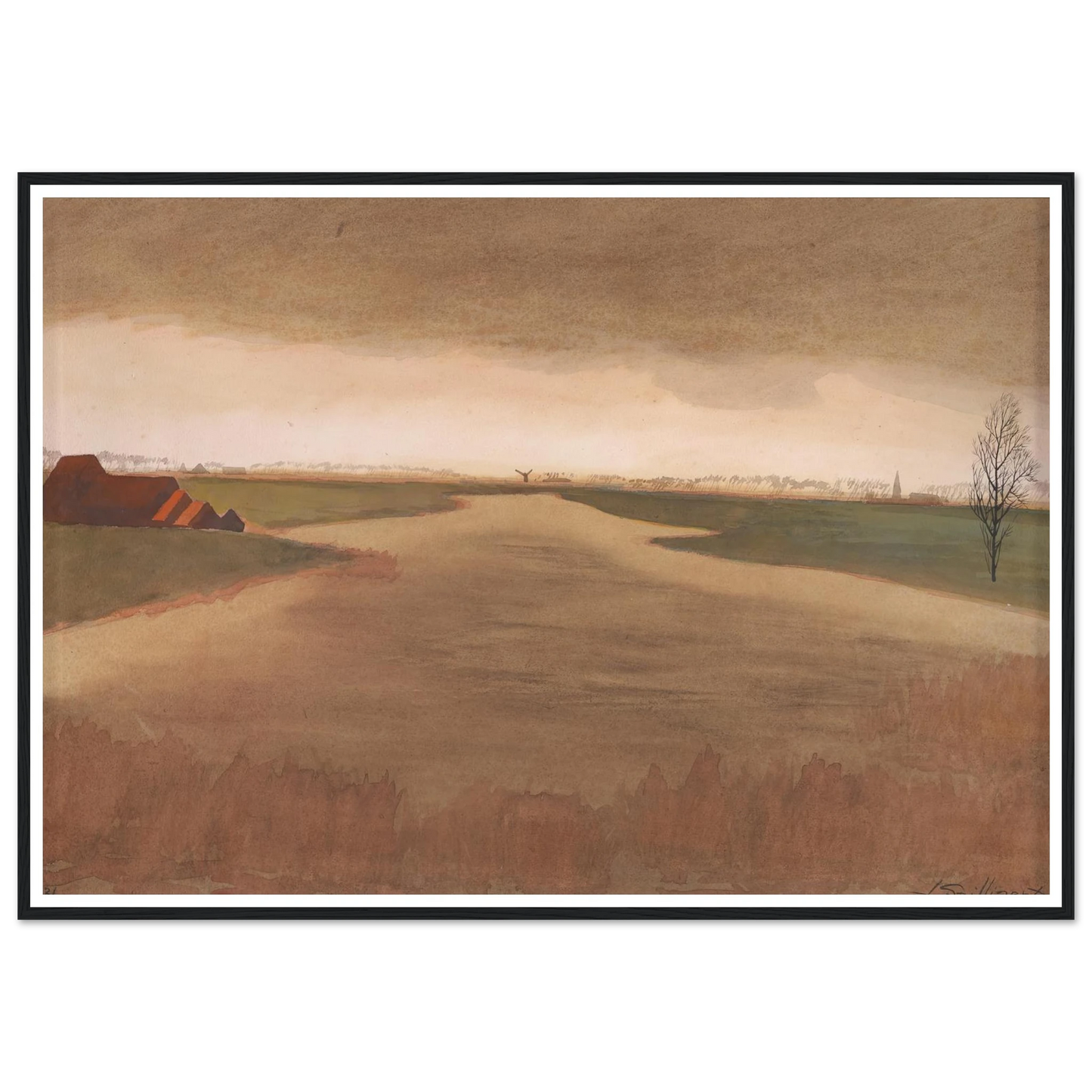 Landschap – Keignaertkreek te Zandvoorde (1931) Art Print | Leon Spilliaert-Quipham Collections