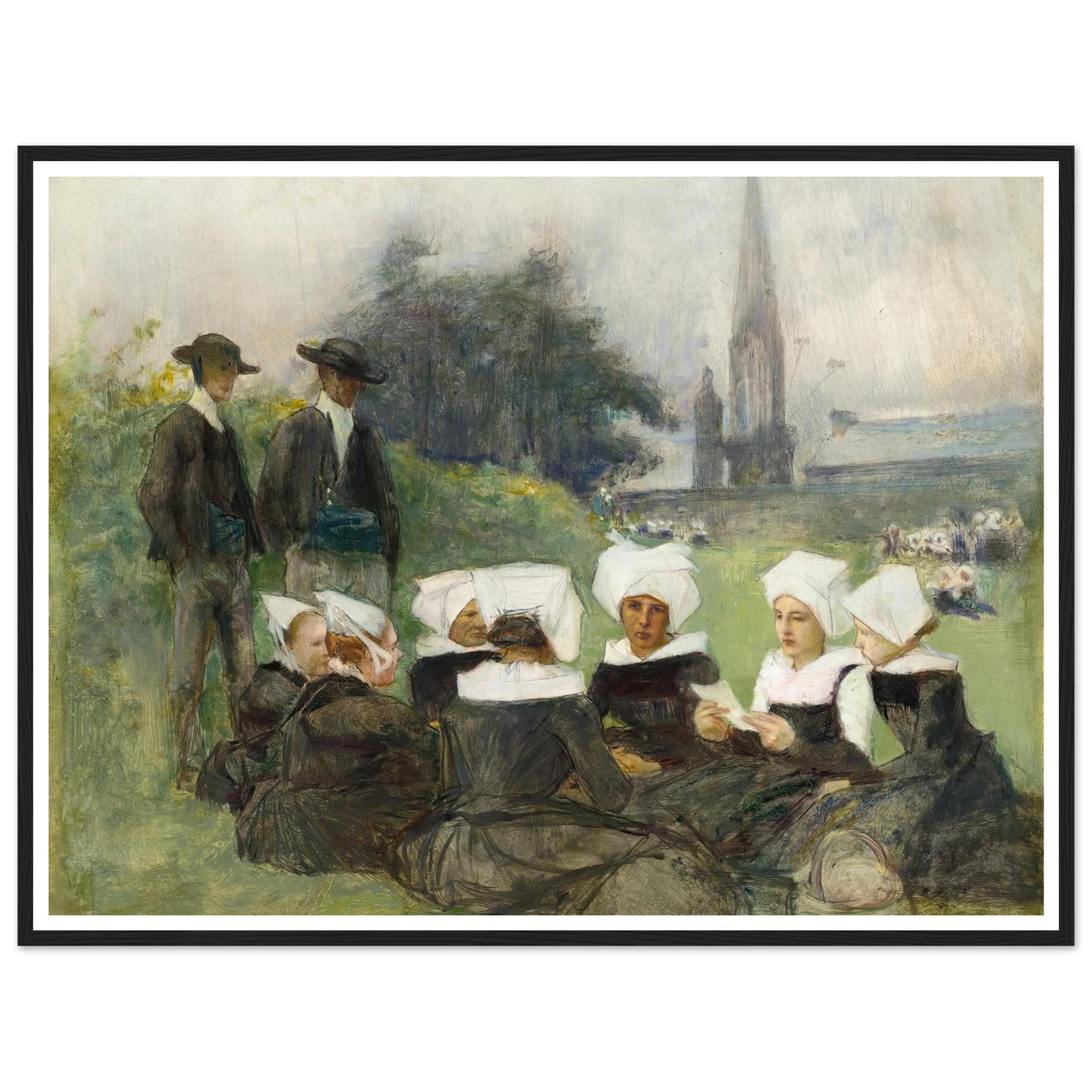 Study for Breton Women at a Pardon (c. 1887) Art Print | Pascal Adolphe Jean Dagnan Bouveret-Quipham Collections