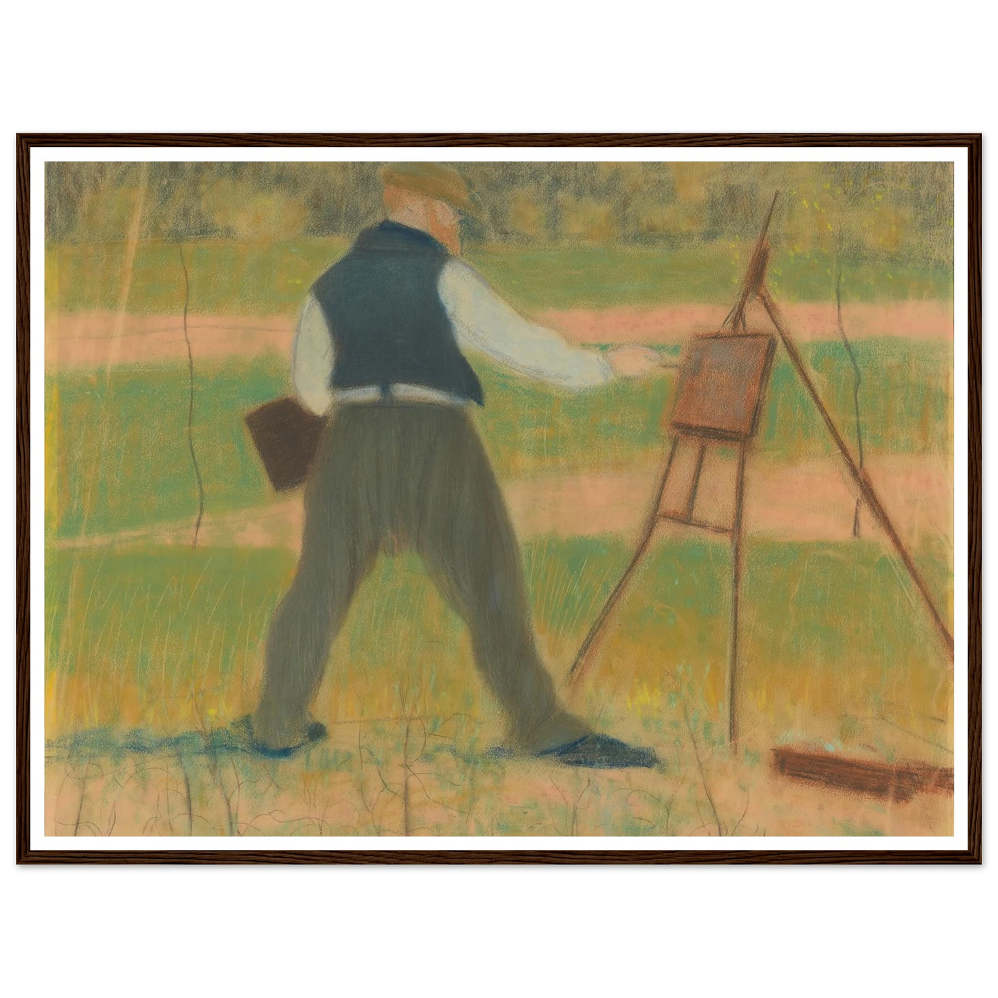 Permeke schilderend te Sint-Martens-Latem in april 1912 (1912) Art Print | Leon Spilliaert-Quipham Collections