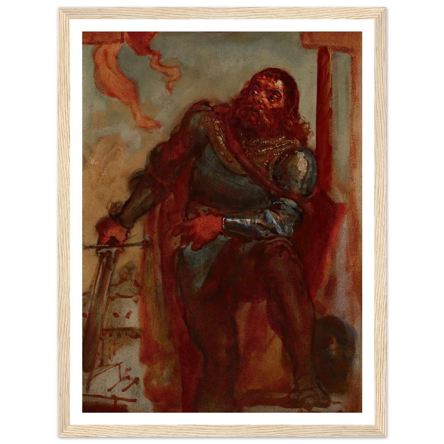 Sketch for the painting ‘Wacław Wilczek during the defence of the Benedictine monastery in Trzebice in Moravia in 1468 against Maciej Korwin’ (1876) Art Print | Jan Matejko-Quipham Collections