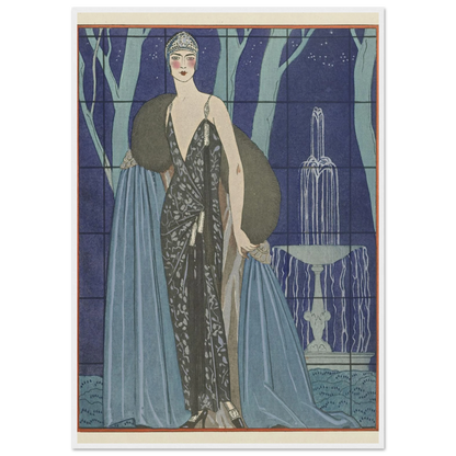Alcyone ; Robe et manteau du soir, de Worth (1923) Art Print | George Barbier-Quipham Collections