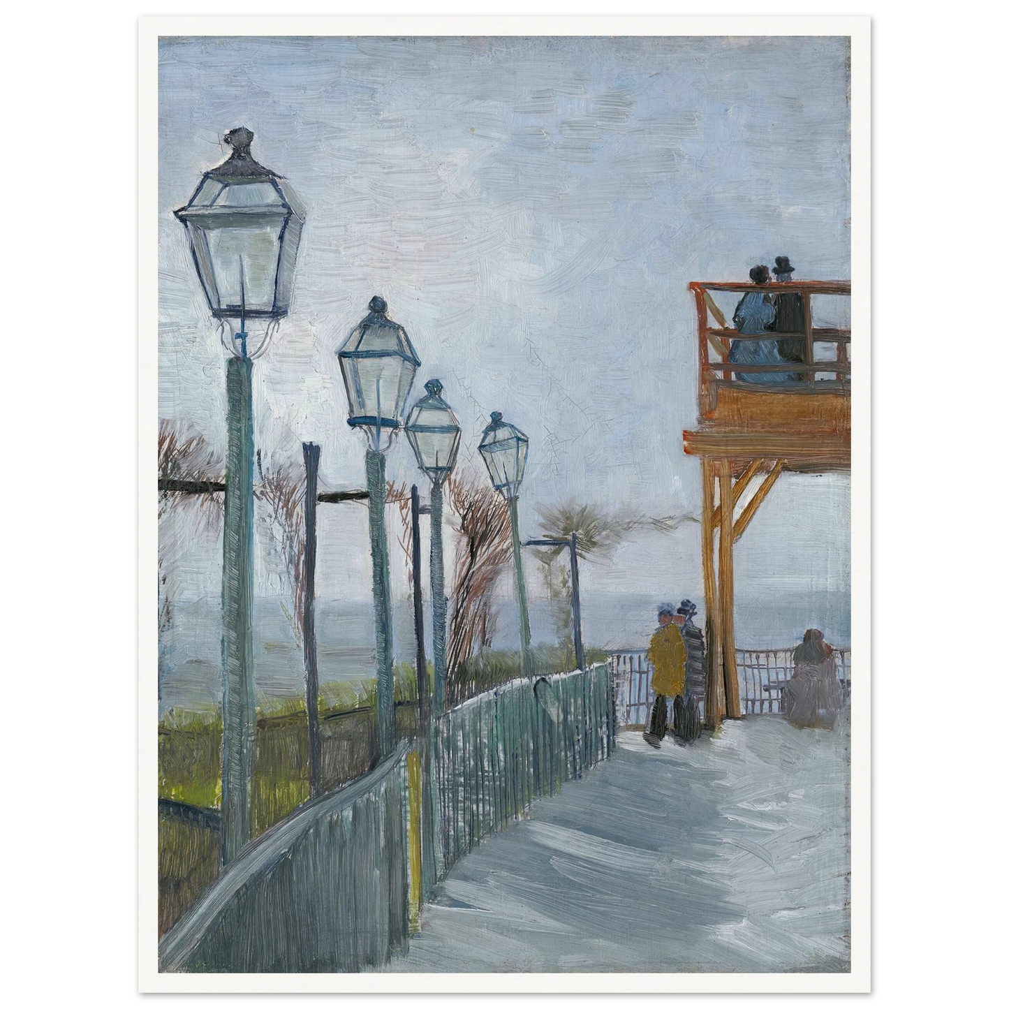 Terrace and Observation Deck at the Moulin de Blute-Fin, Montmartre (early 1887) Art Print | Vincent van Gogh-Quipham Collections