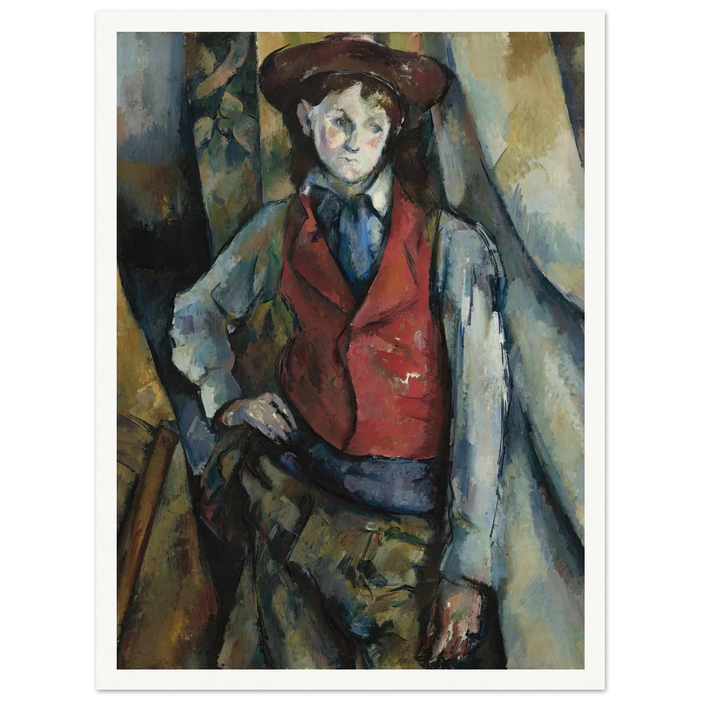 Boy in a Red Waistcoat (1888-1890) Art Print | Paul Cezanne-Quipham Collections