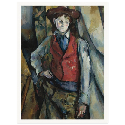 Boy in a Red Waistcoat (1888-1890) Art Print | Paul Cezanne-Quipham Collections