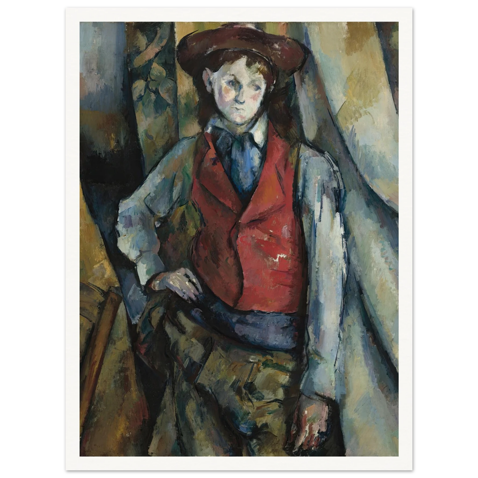 Boy in a Red Waistcoat (1888-1890) Art Print | Paul Cezanne-Quipham Collections