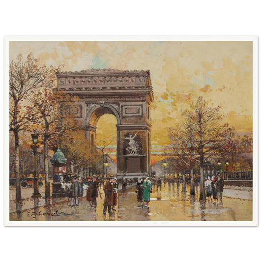 Arc de Triomphe in the Fall Art Print | Eugene Galien Laloue-Quipham Collections