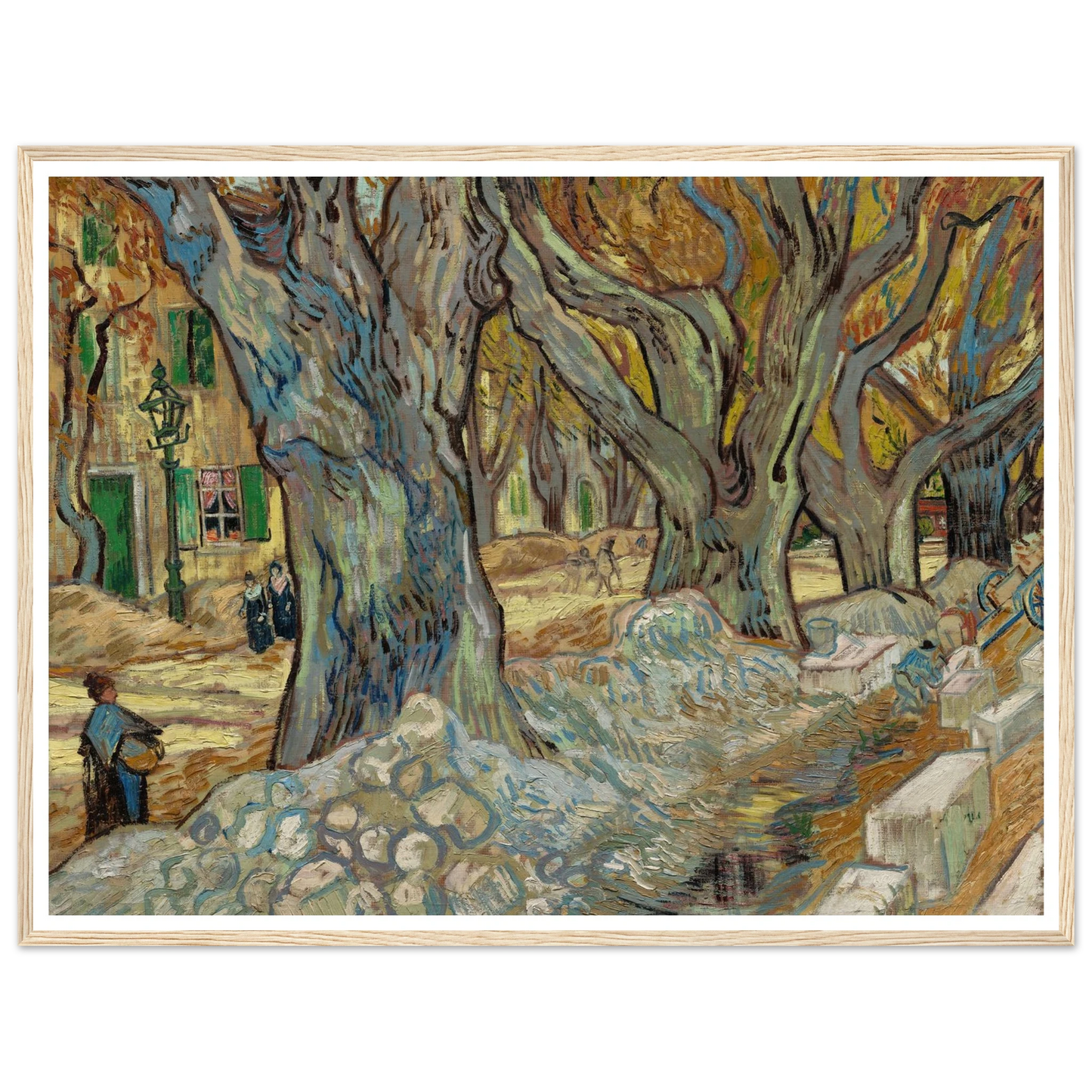 The Large Plane Trees (Road Menders at Saint-Rémy) (1889) Art Print | Vincent van Gogh-Quipham Collections